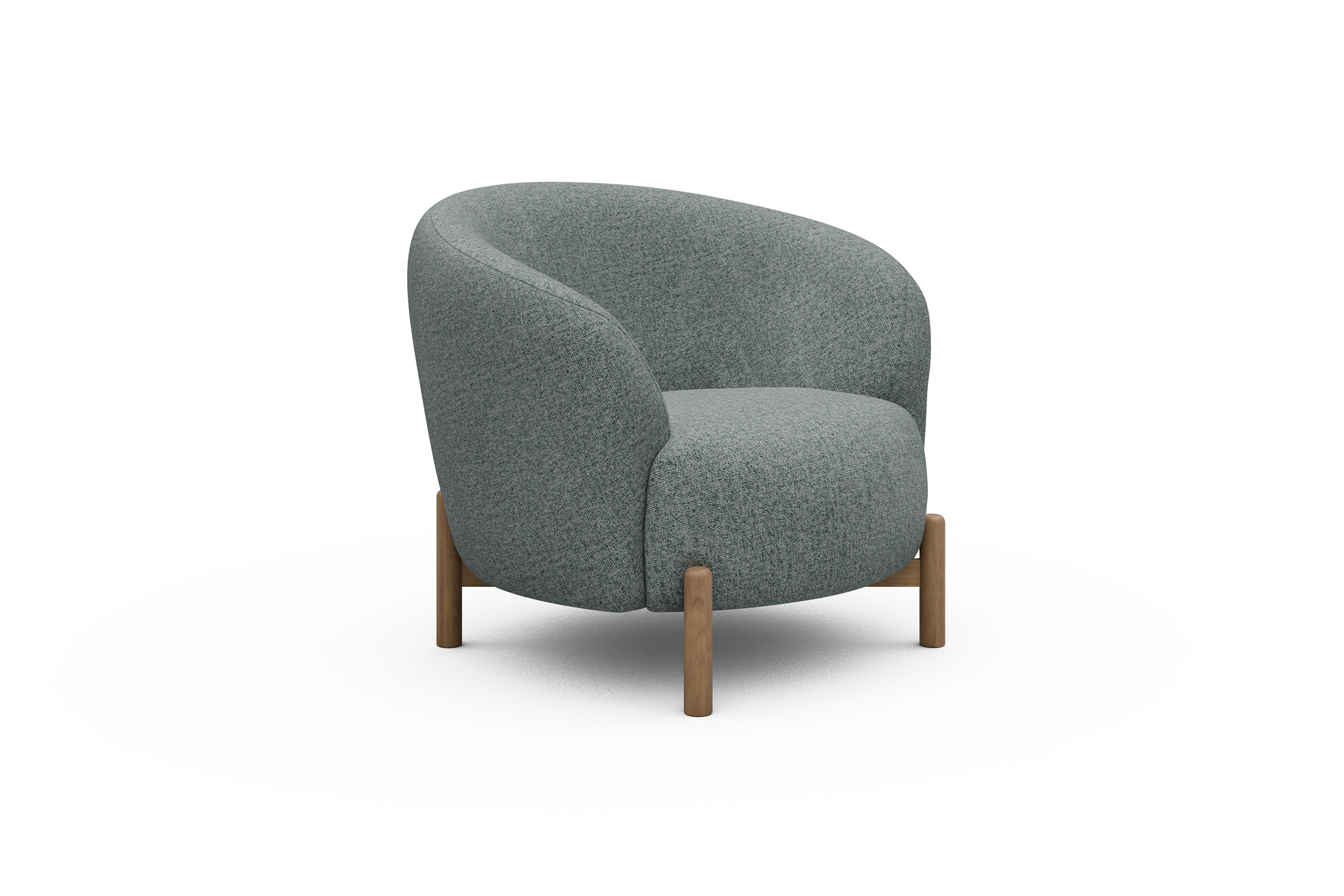 Sessel Ronda Holzbeine Eiche Natur Casone-Light-Mixed-Green