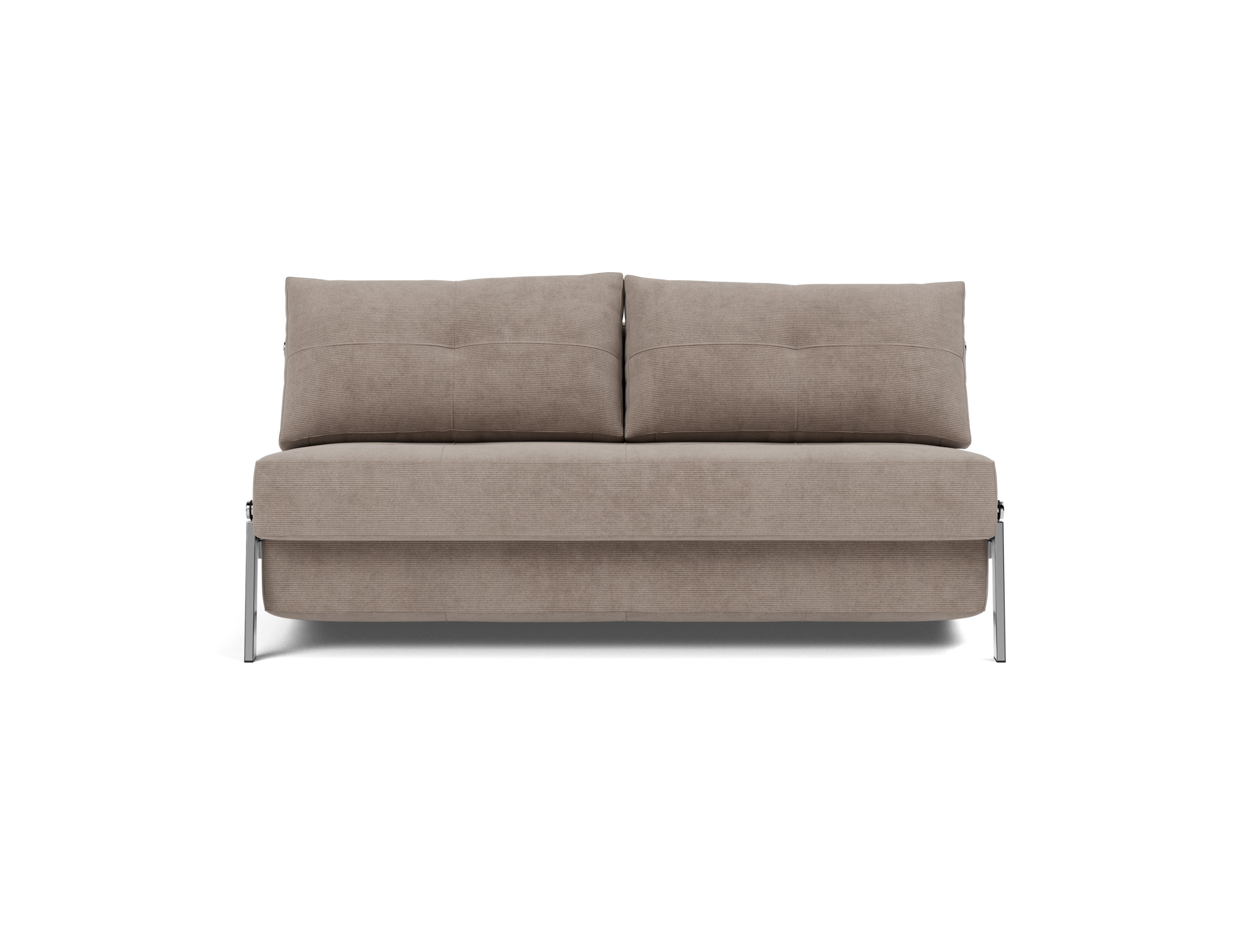 Schlafsofa Cubed 160 Kord Cordufine 318-Beige Beine Chrom