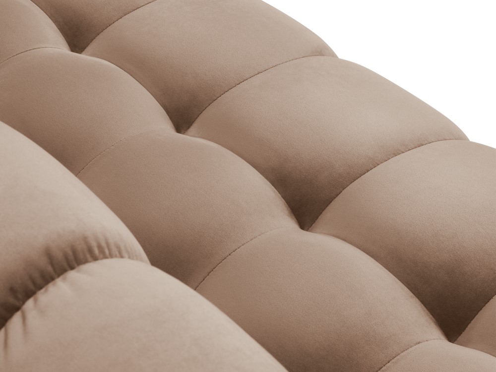 Cosmopolitan Design Ecksofa Bali 5-Sitzer Samt Bluvel Beige Links Beine Gold