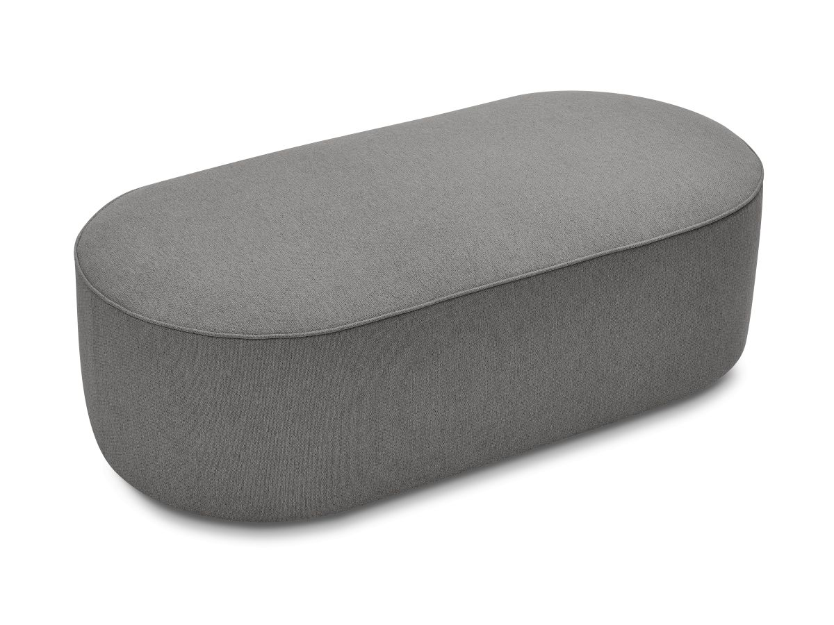Bobochic Rousseau Pouf Melange-Stoff Dunkelgrau