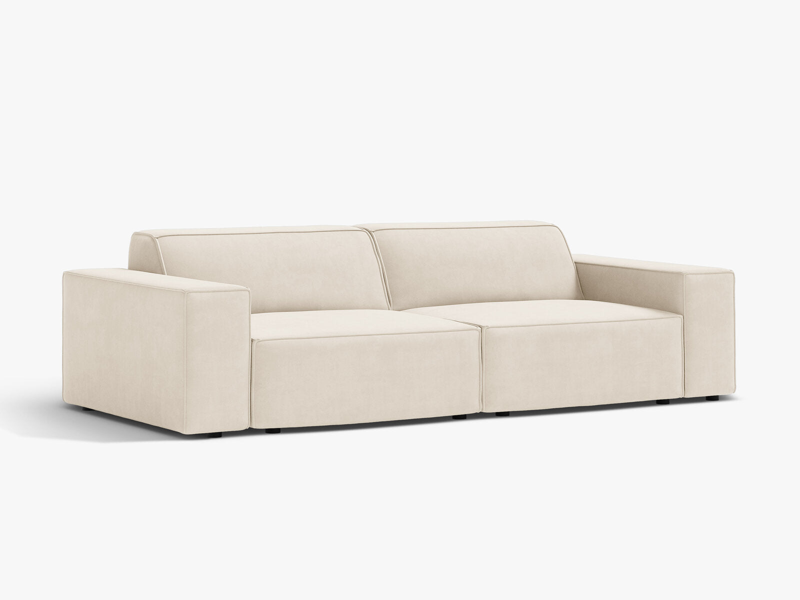 Micadoni 3-Sitzer Sofa Jodie Samt Bluvel Helles Beige