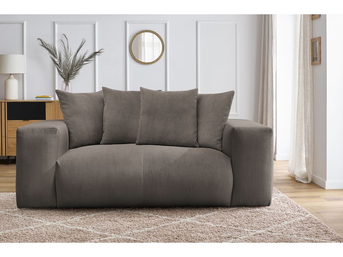 Bobochic Voltaire Sofa 2-Sitzer Cordsamt Taupe