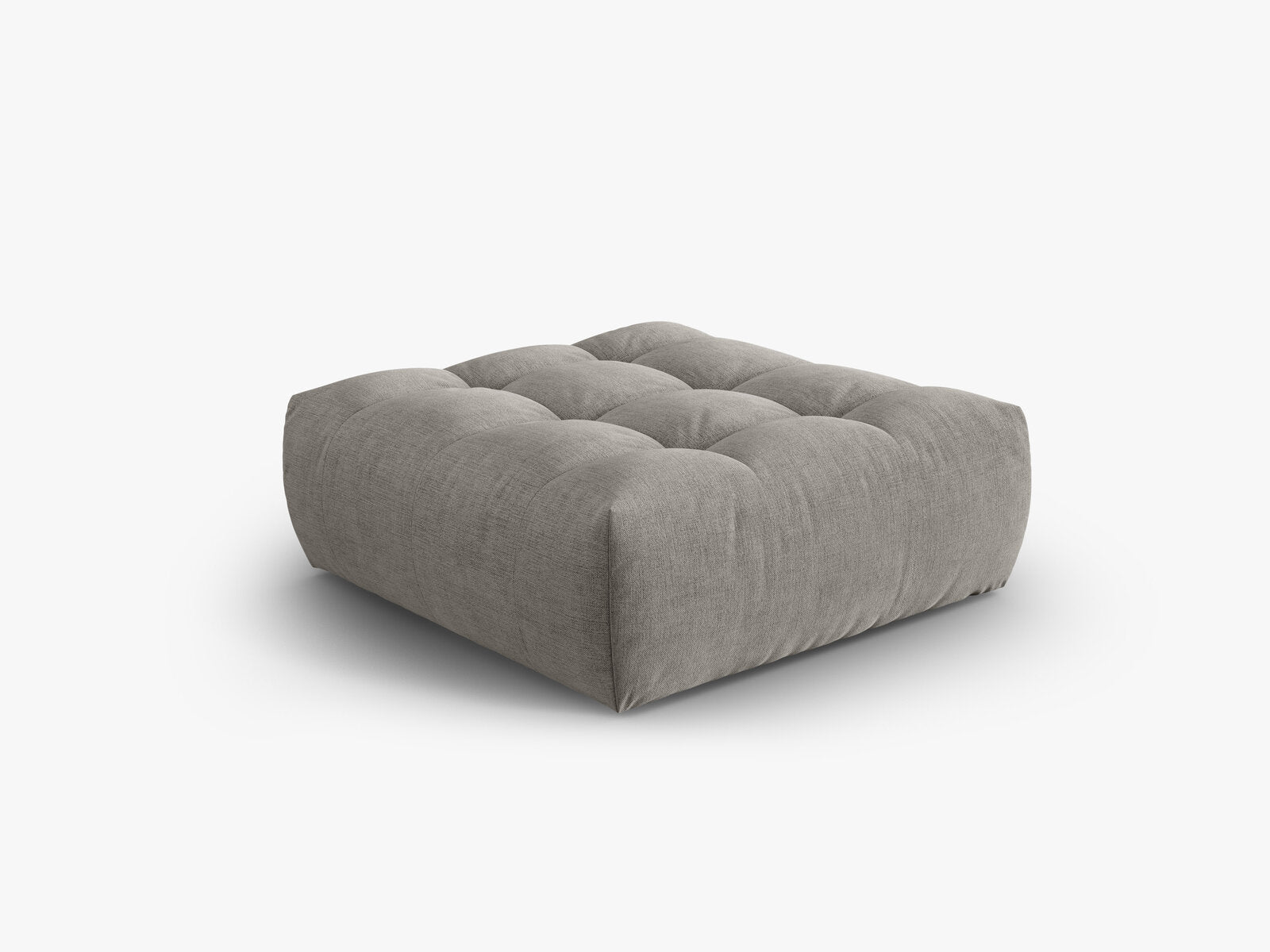 Micadoni Hocker Bloom 1-Sitzer Strukturierter Stoff Wind Hellgrau