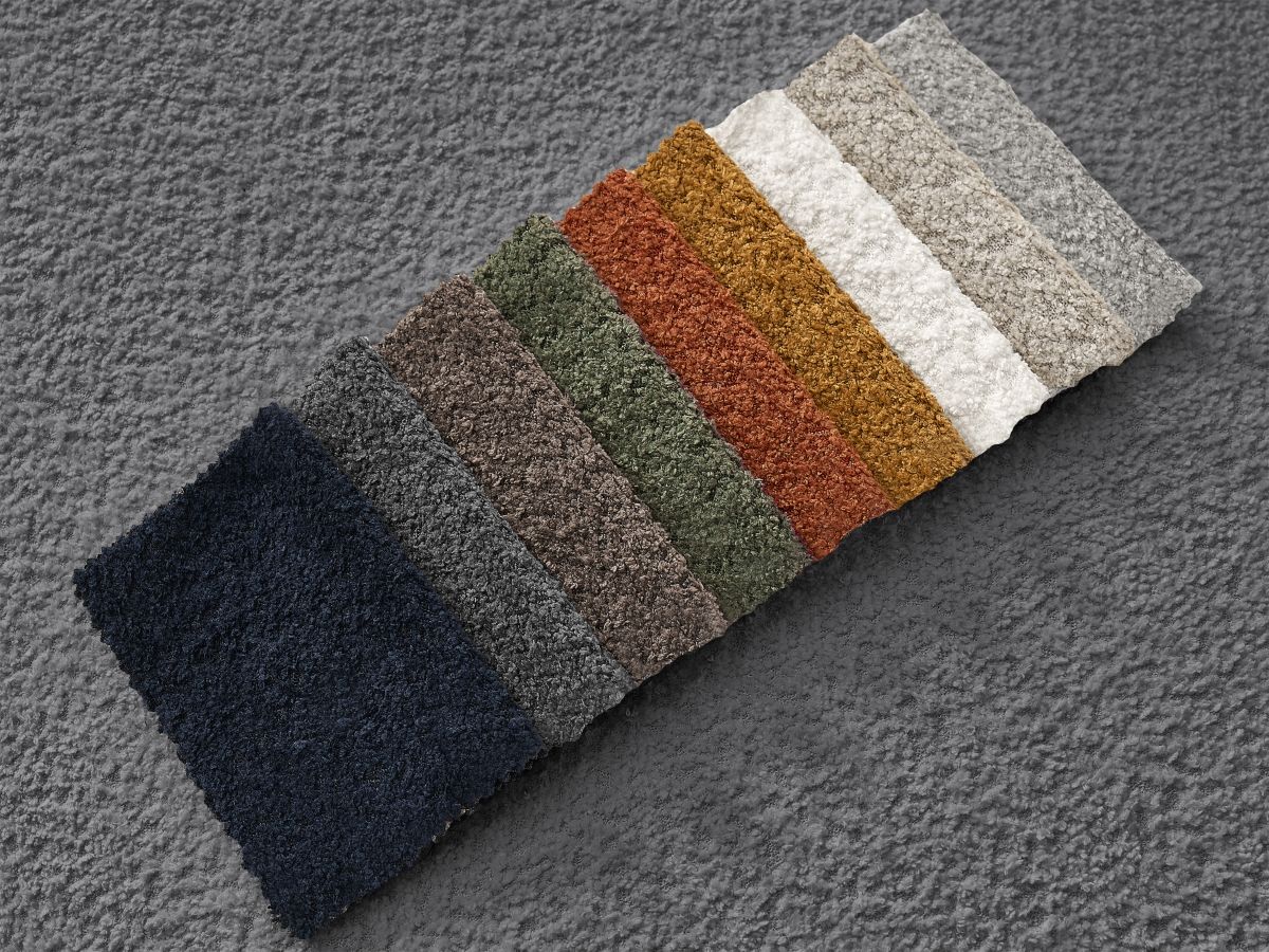 Bobochic Giorgia Sofa 3-Sitzer Bouclé-Stoff Dunkelgrau