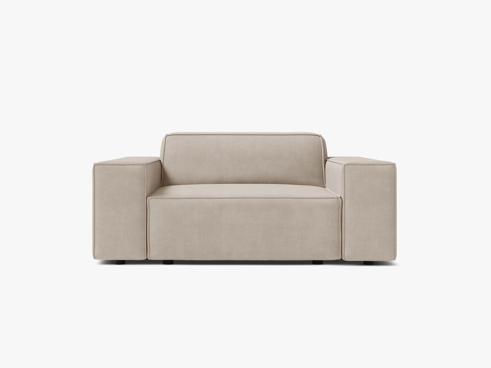 Micadoni Sessel Jodie 1-Sitzer Samt Bluvel Dunkelbeige