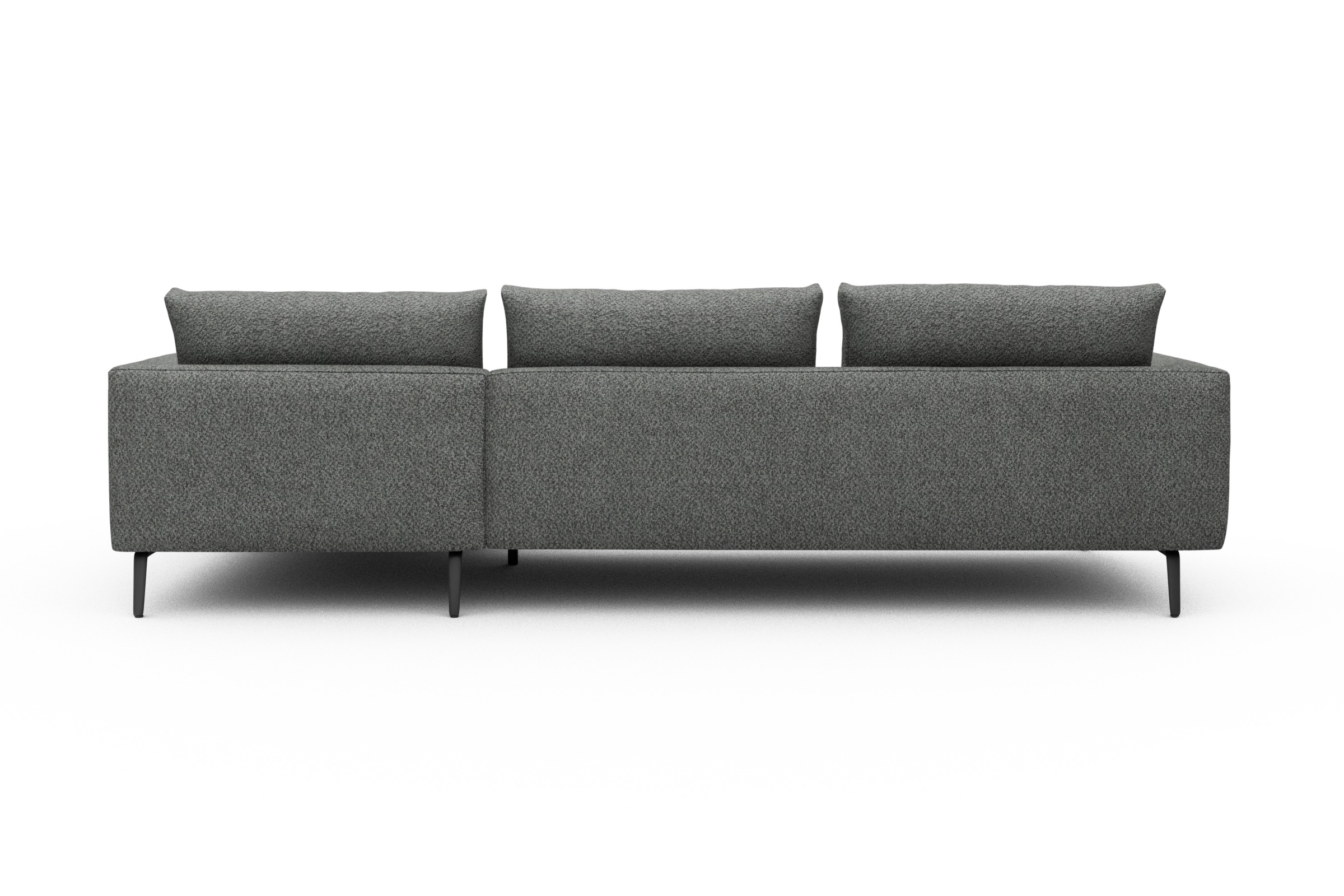 Ecksofa Karl Chaiselongue rechts mit 2,5-Sitzer Vanora-Warm-Grey