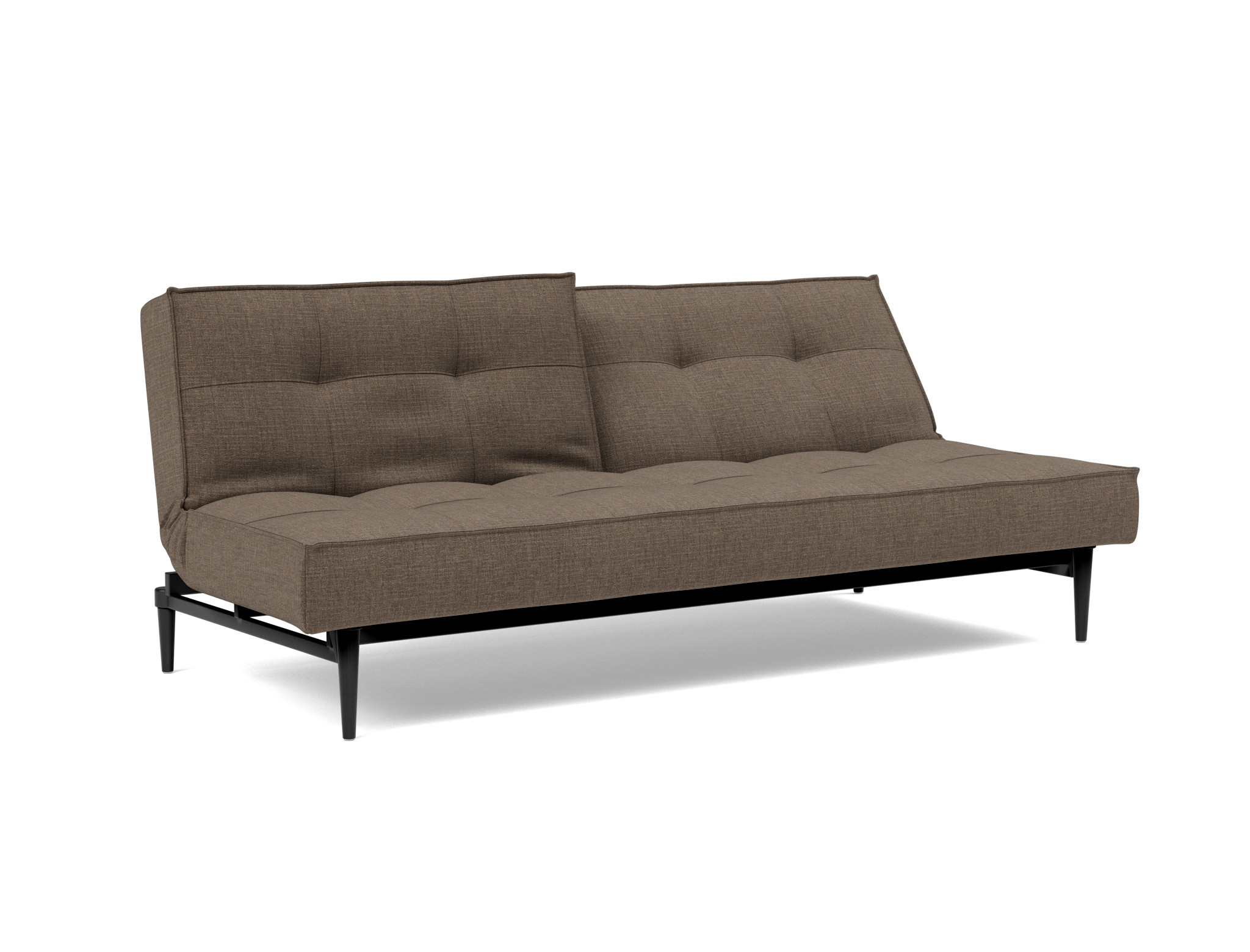 Schlafsofa Splitback Chenille Esina 411-Cedar-Brown Beine Styletto Eiche schwarz