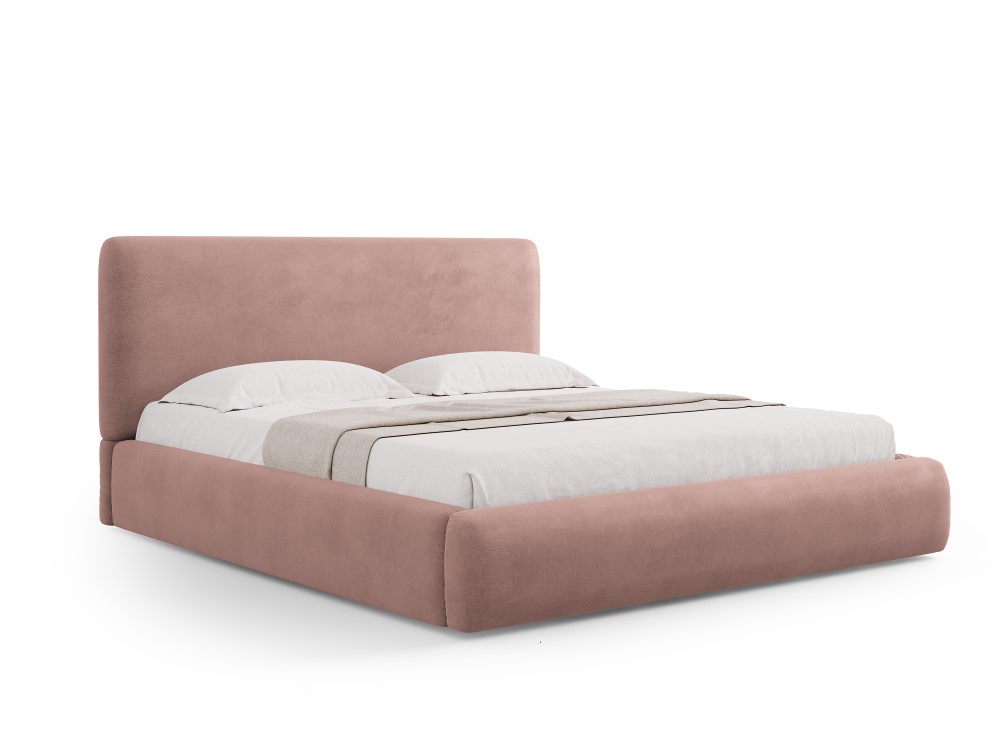 Cosmopolitan Design Stauraumbett mit Kopfteil Colonel 160x200 Chenille Rebel Rosa