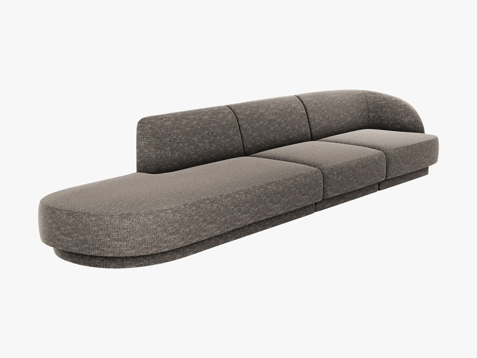 Micadoni Sofa Miley 4-Sitzer Links Chenille Haga Grau