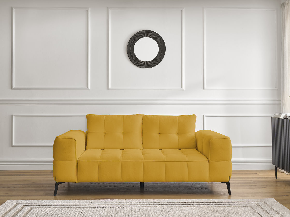 Bobochic Anis Sofa 2-Sitzer Strukturstoff Gelb