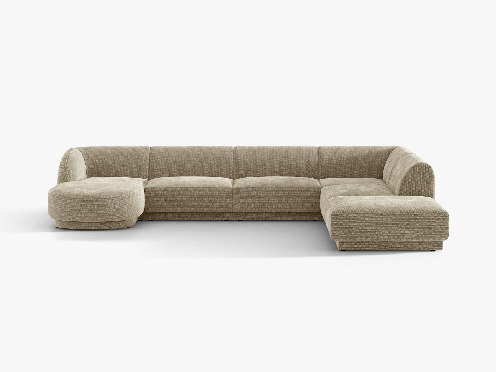 Micadoni Panorama-Ecksofa Miley 6-Sitzer Rechts Chenille Eden Dunkelbeige