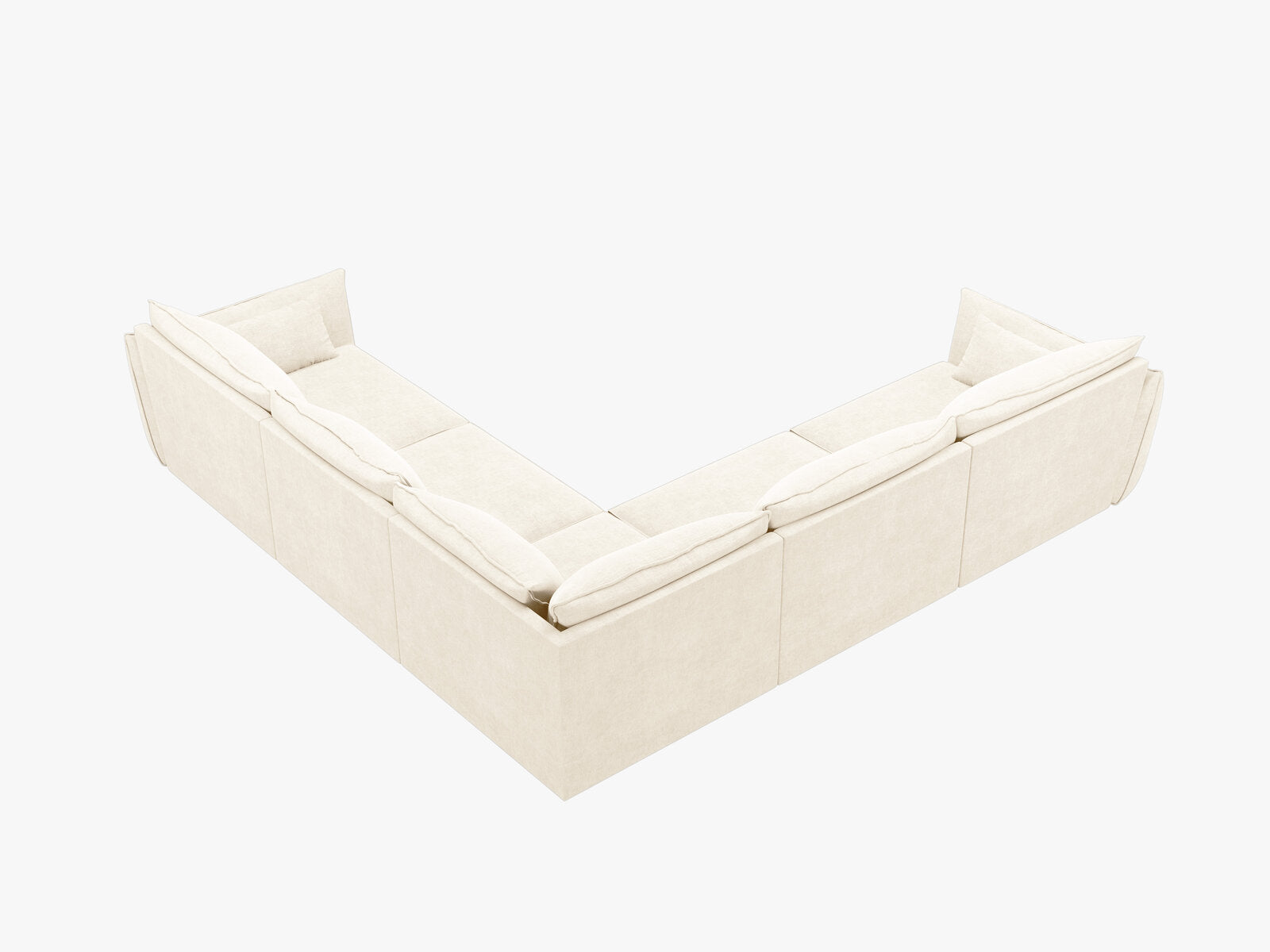 Micadoni Ecksofa Kaelle 7-Sitzer Chenille Over The Horizon Helles Beige