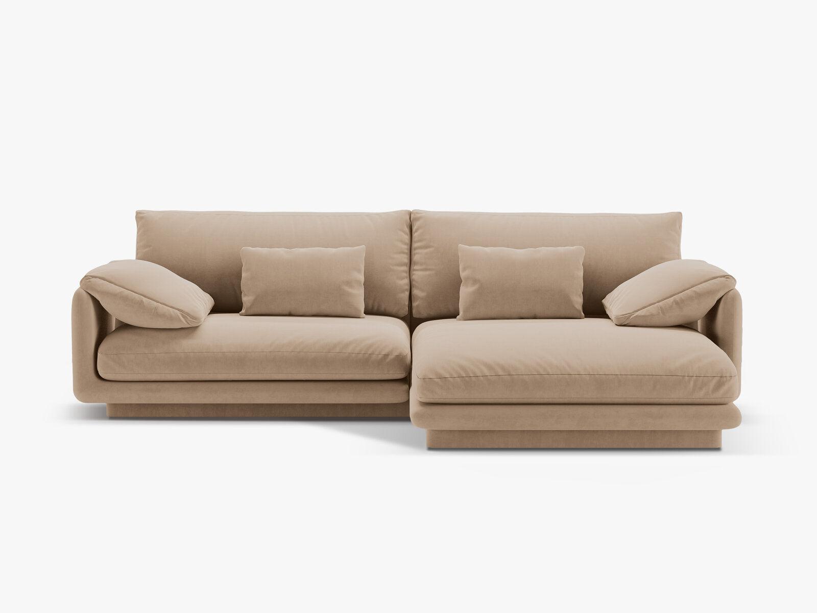 Micadoni Ecksofa Torino 4-Sitzer Rechts Samt Sand