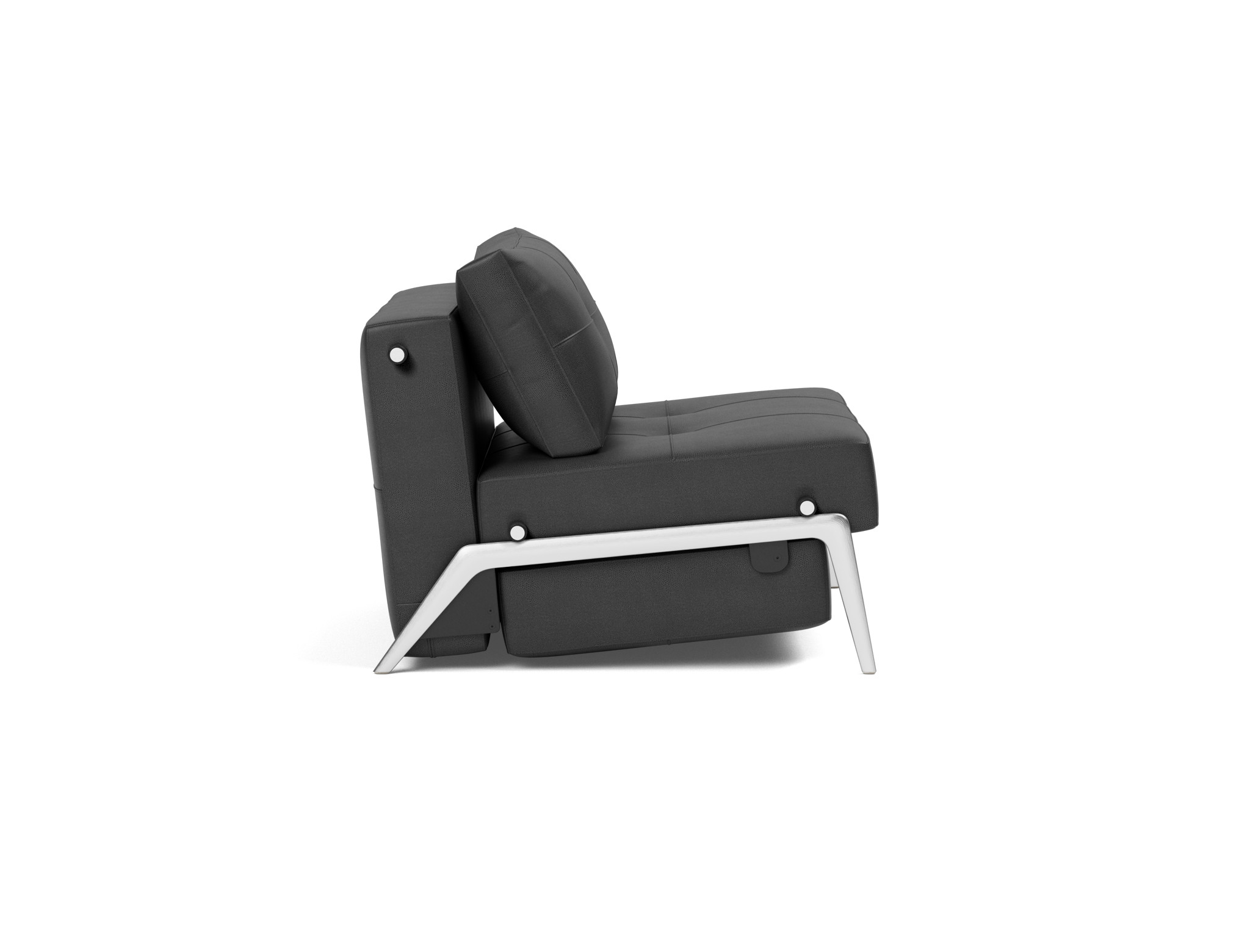 Schlafsessel Cubed 90 Lederoptik Faunal 550-Black Beine Aluminium