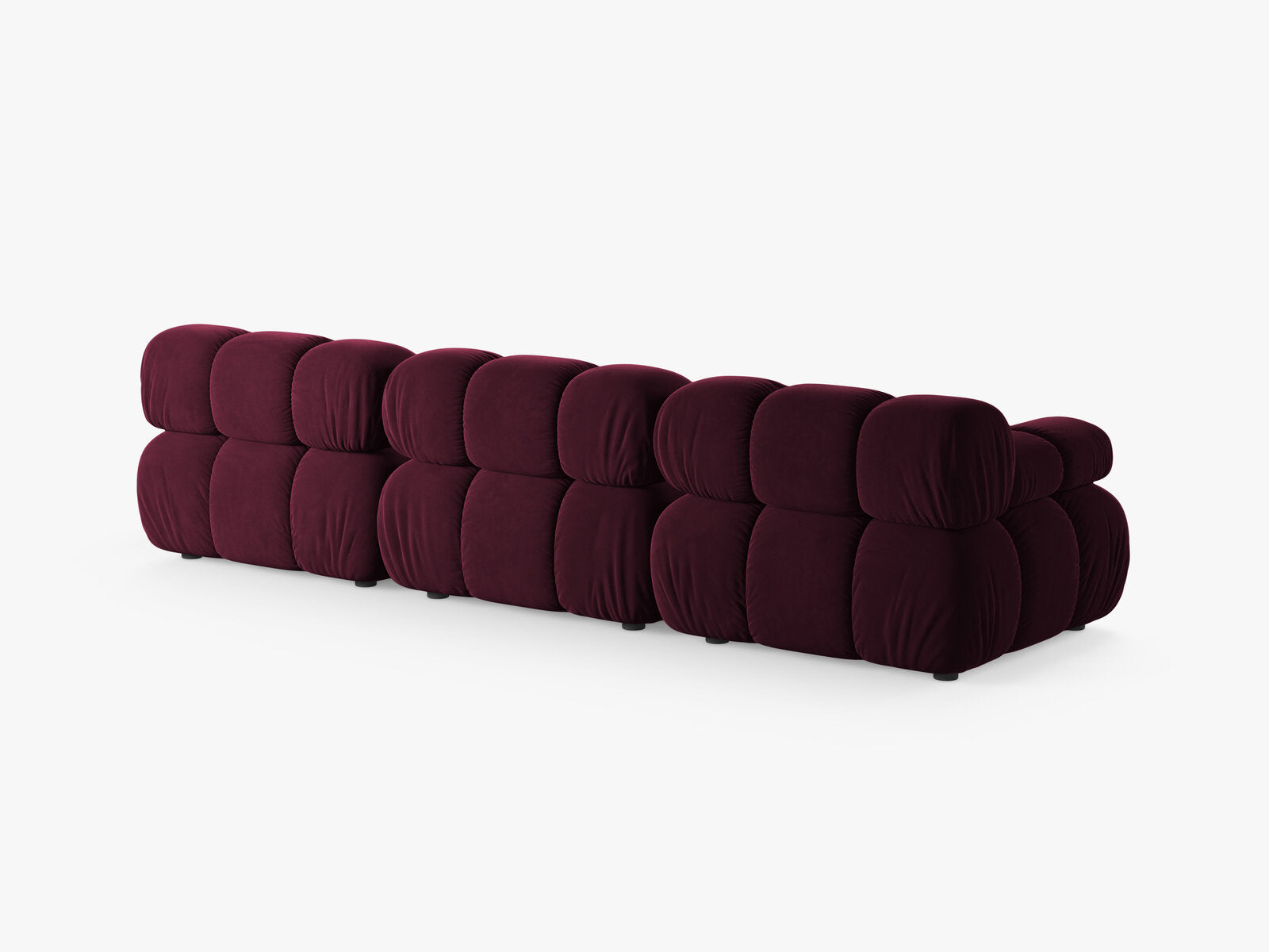Micadoni Modulares Sofa Bellis 3-Sitzer Samt Venus Burgunder