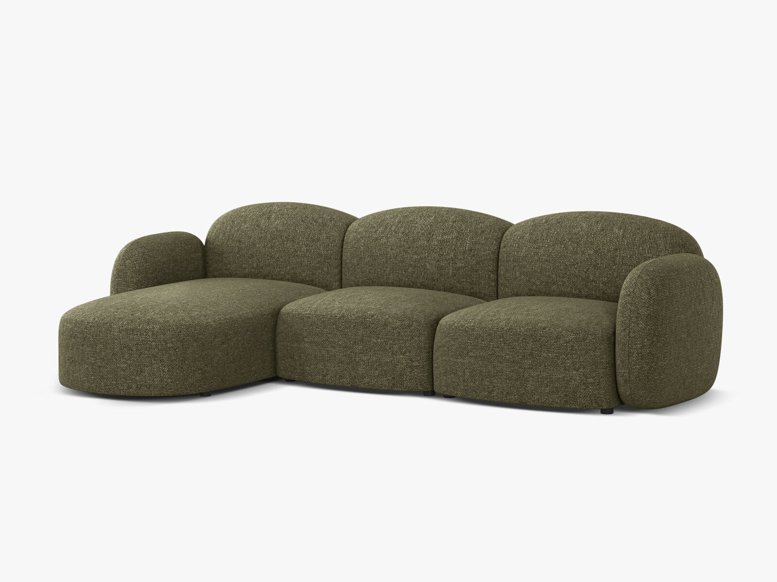 Micadoni Ecksofa Blair 4-Sitzer Links Chenille Eden Grün