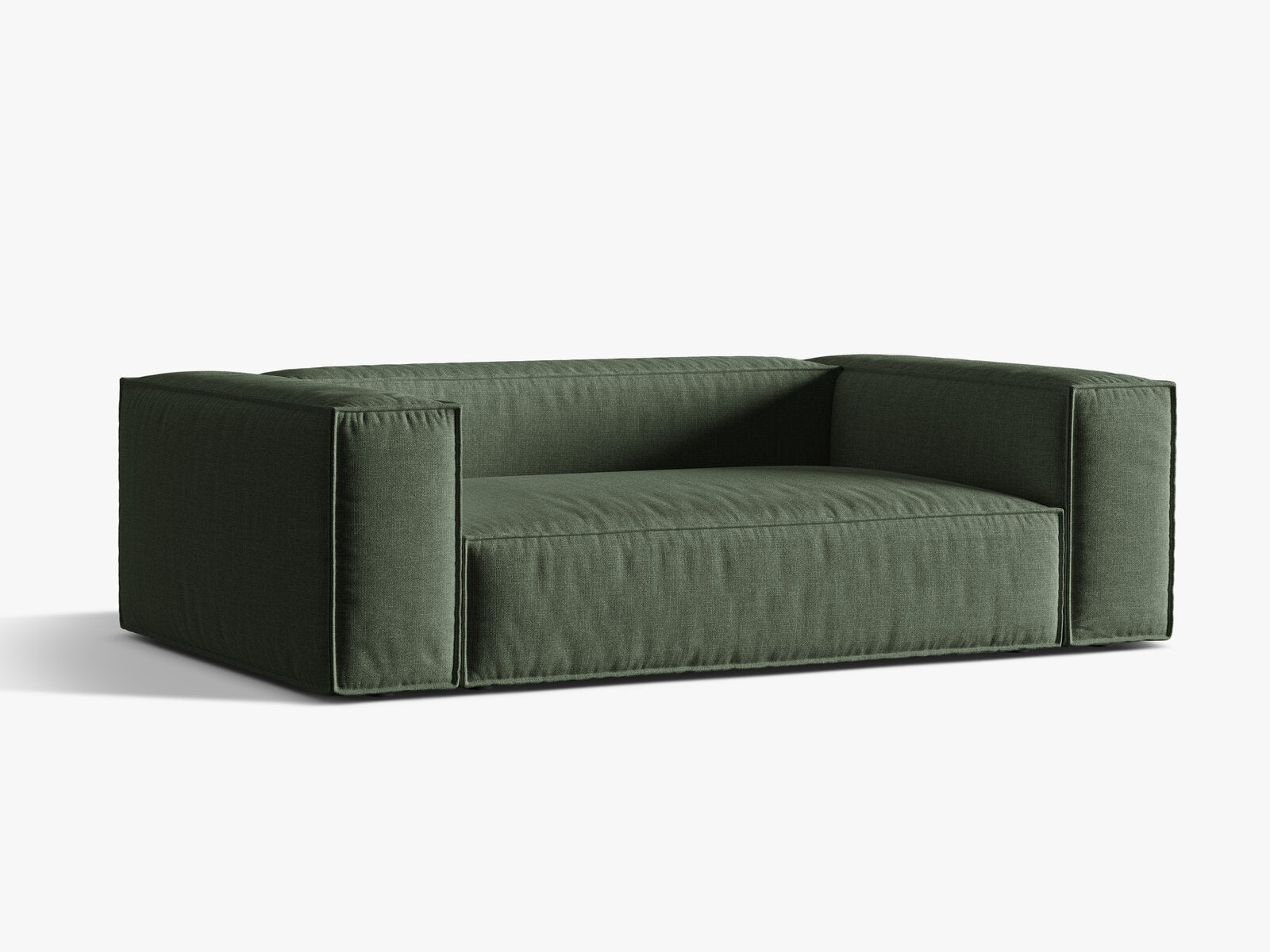 Micadoni Sofa Nuria 3-Sitzer Strukturierter Stoff Moßgrün