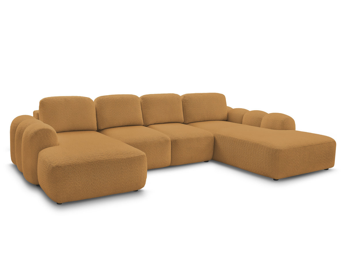 Bobochic Montaigne Wohnlandschaft Bouclé-Stoff Gelb Ecke links