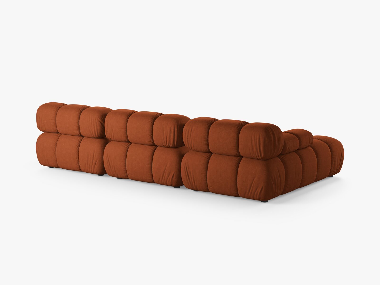 Micadoni Modulares Ecksofa Bellis 4-Sitzer Links Strukturierter Stoff Liberty Ziegel