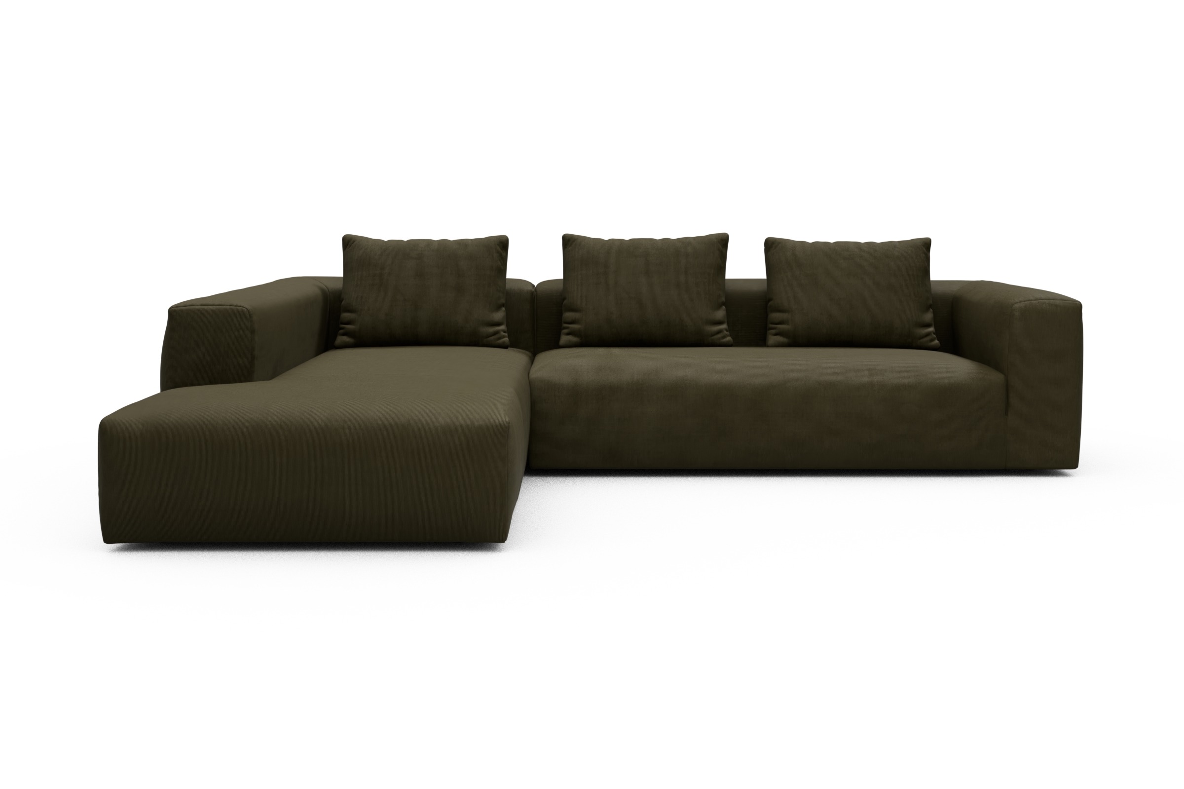 Skandi Home Ecksofa Fred Relax-Ecke links mit 2,5-Sitzer Cordufine-Pine-Green moebelfaktor