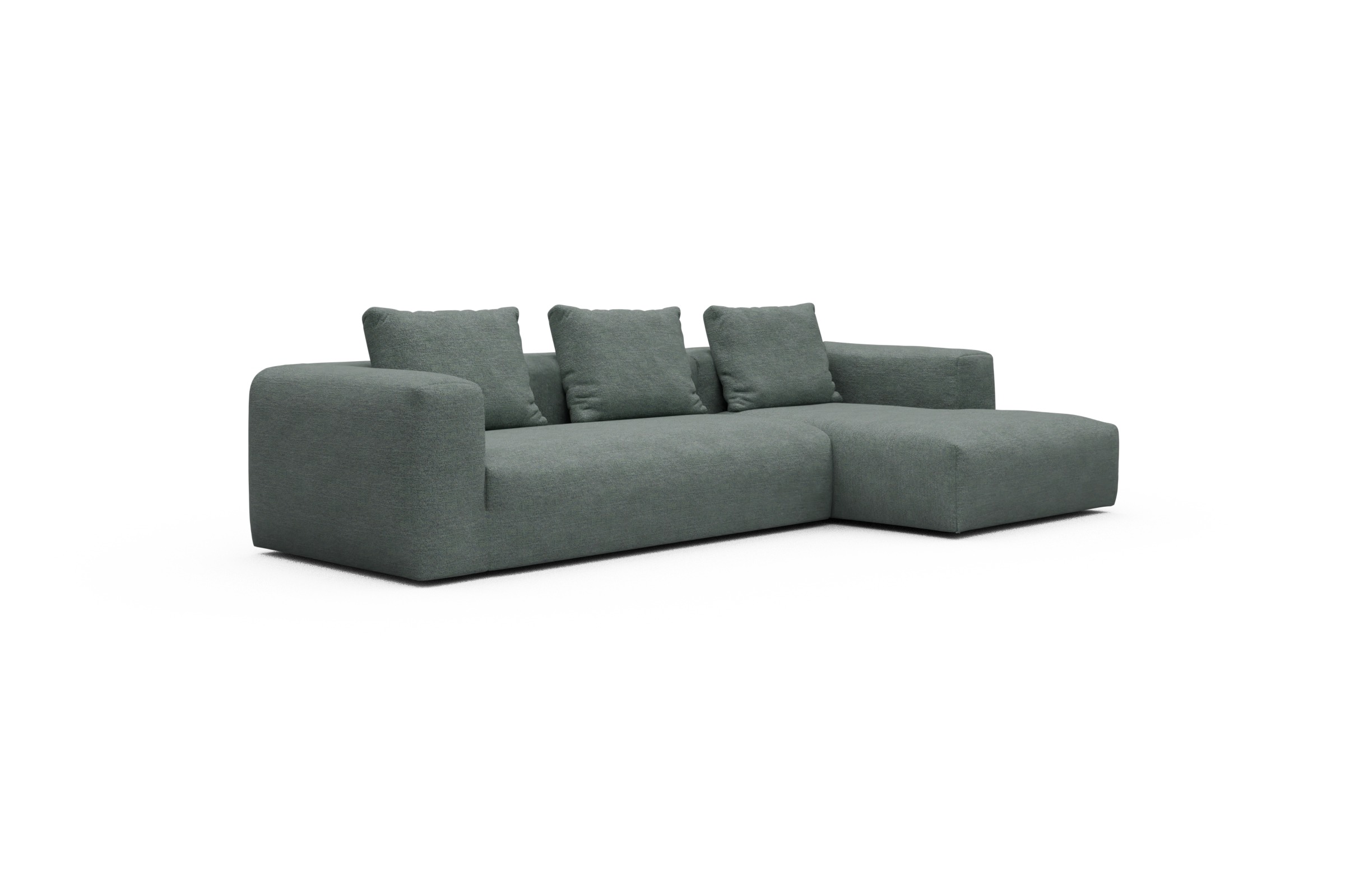 Ecksofa Fred Chaiselongue rechts mit 2,5-Sitzer Carreno-Ice-Blue
