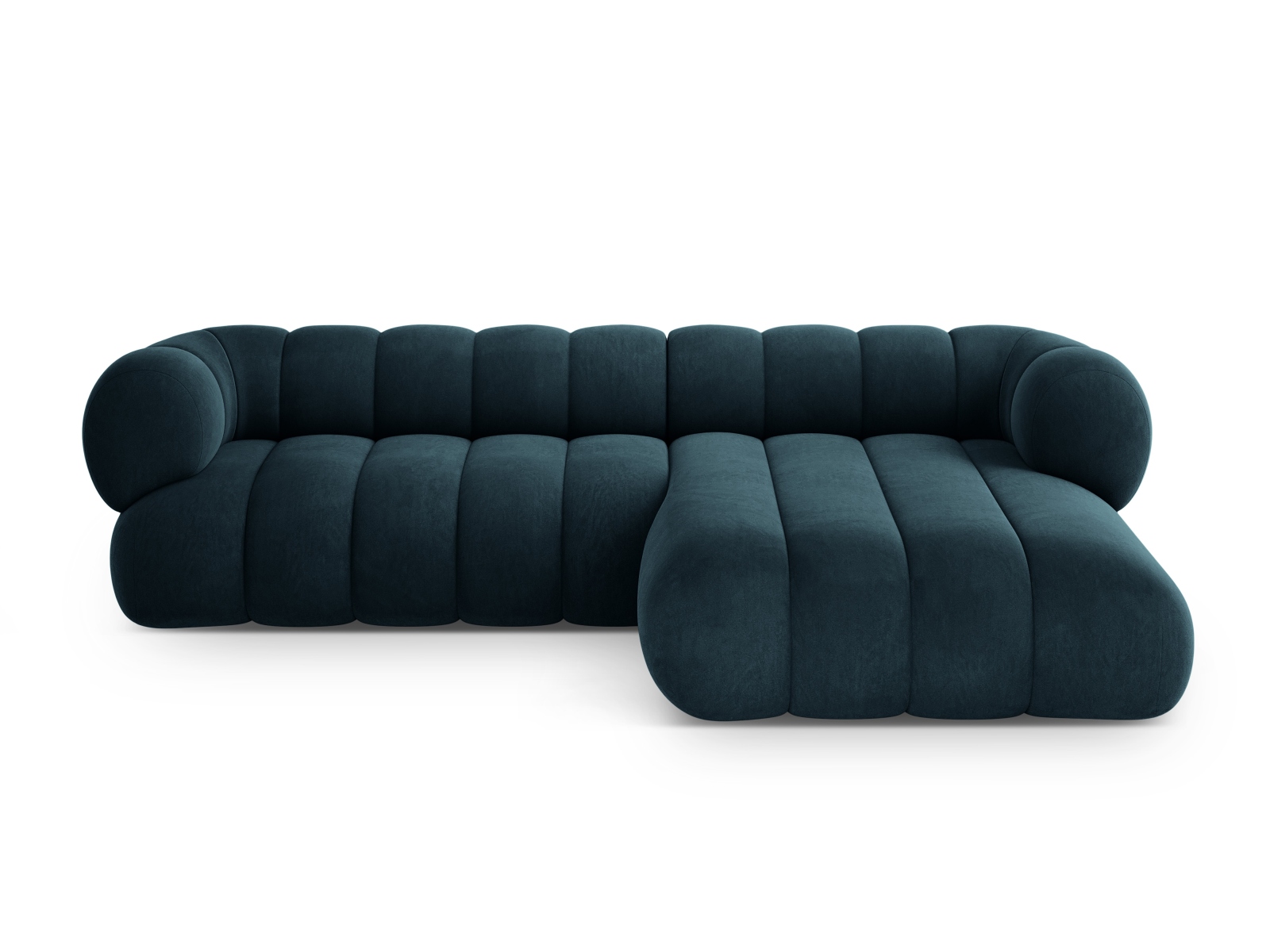 Cosmopolitan Design Ecksofa Koge 5-Sitzer Samt Vogue Tiefes Petrol Rechts