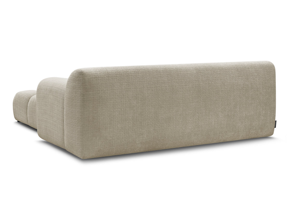 Bobochic Melisse Sofa 2-Sitzer mit Pouf Strukturstoff Beige