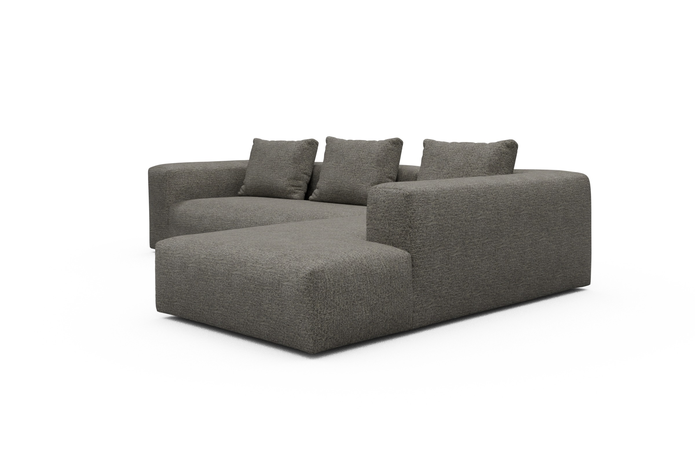 Ecksofa Fred Relax-Ecke rechts mit 2,5-Sitzer Carreno-Sepie-Brown