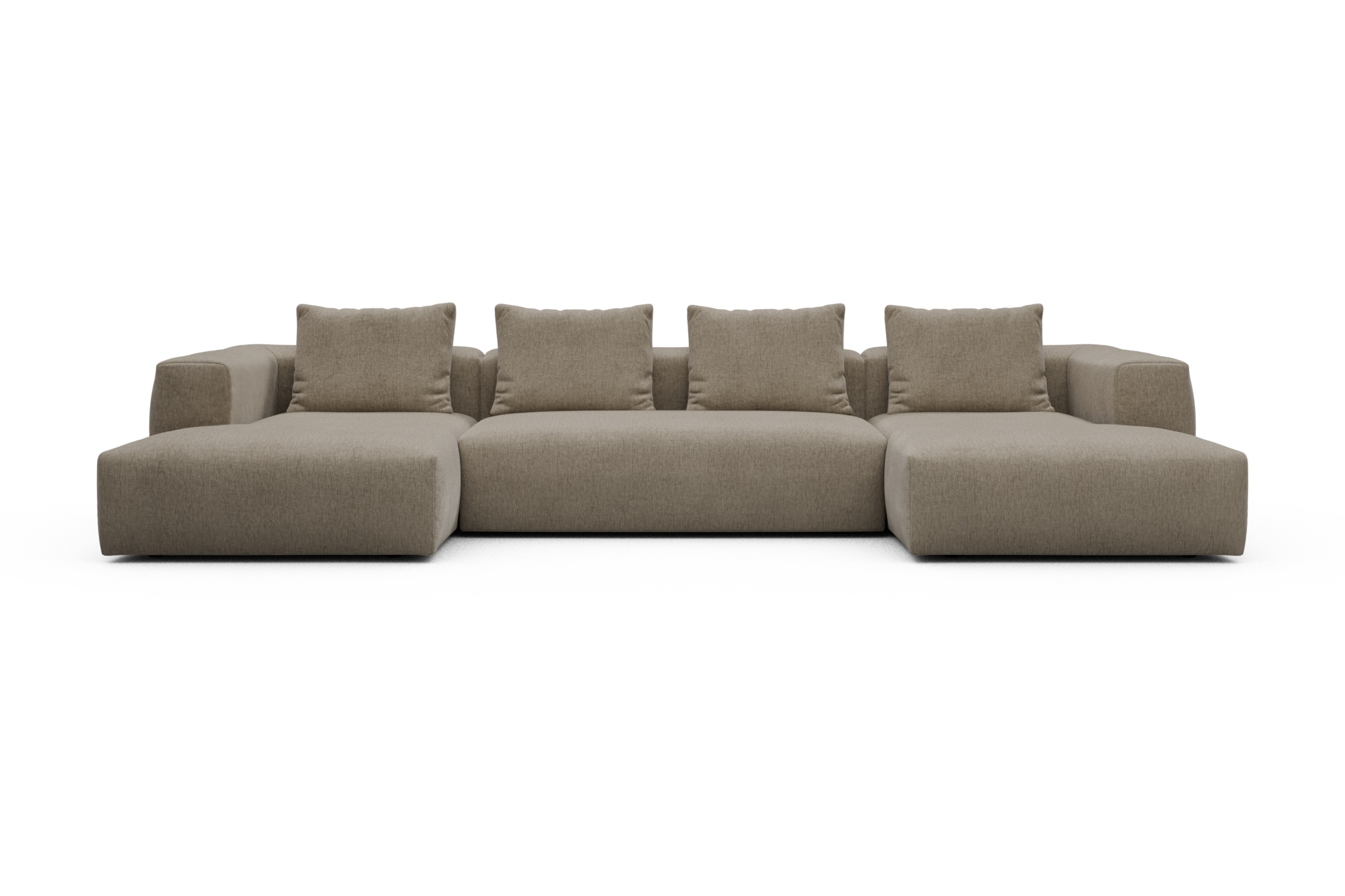 Skandi Home Wohnlandschaft Fred mit 2-Sitzer und Chaiselongue beidseitig Smooth-Belge moebelfaktor