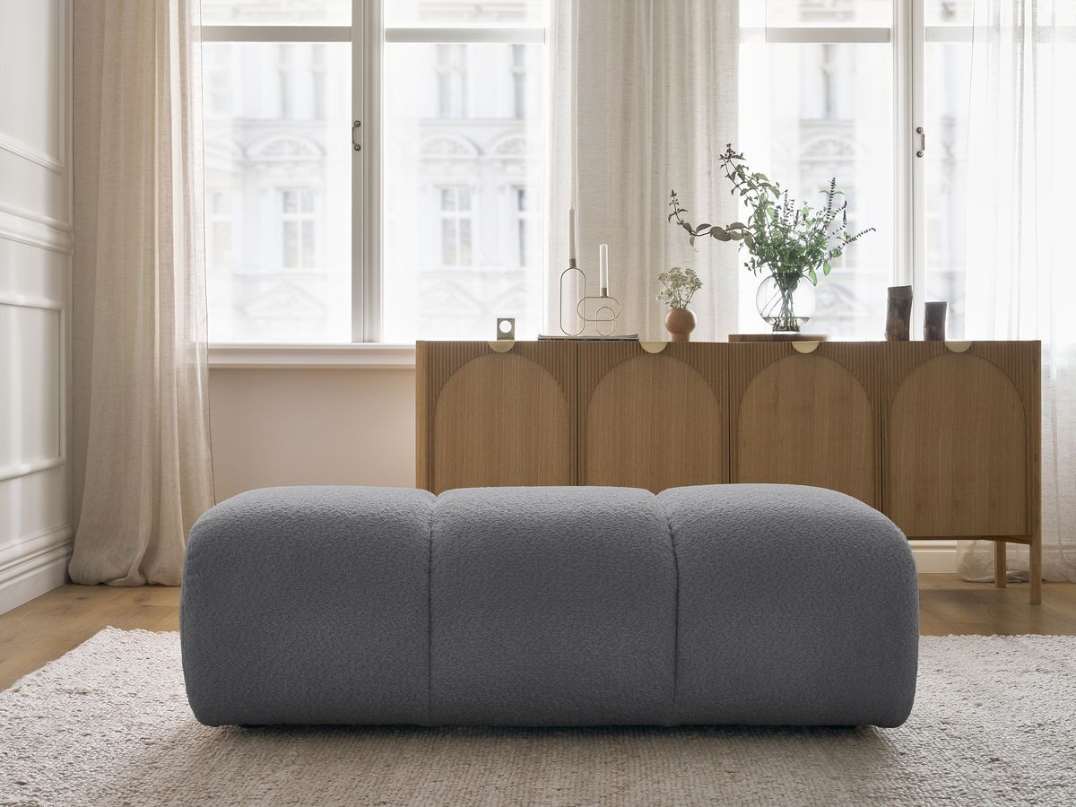 Bobochic Pamira Pouf Bouclé-Stoff Dunkelgrau