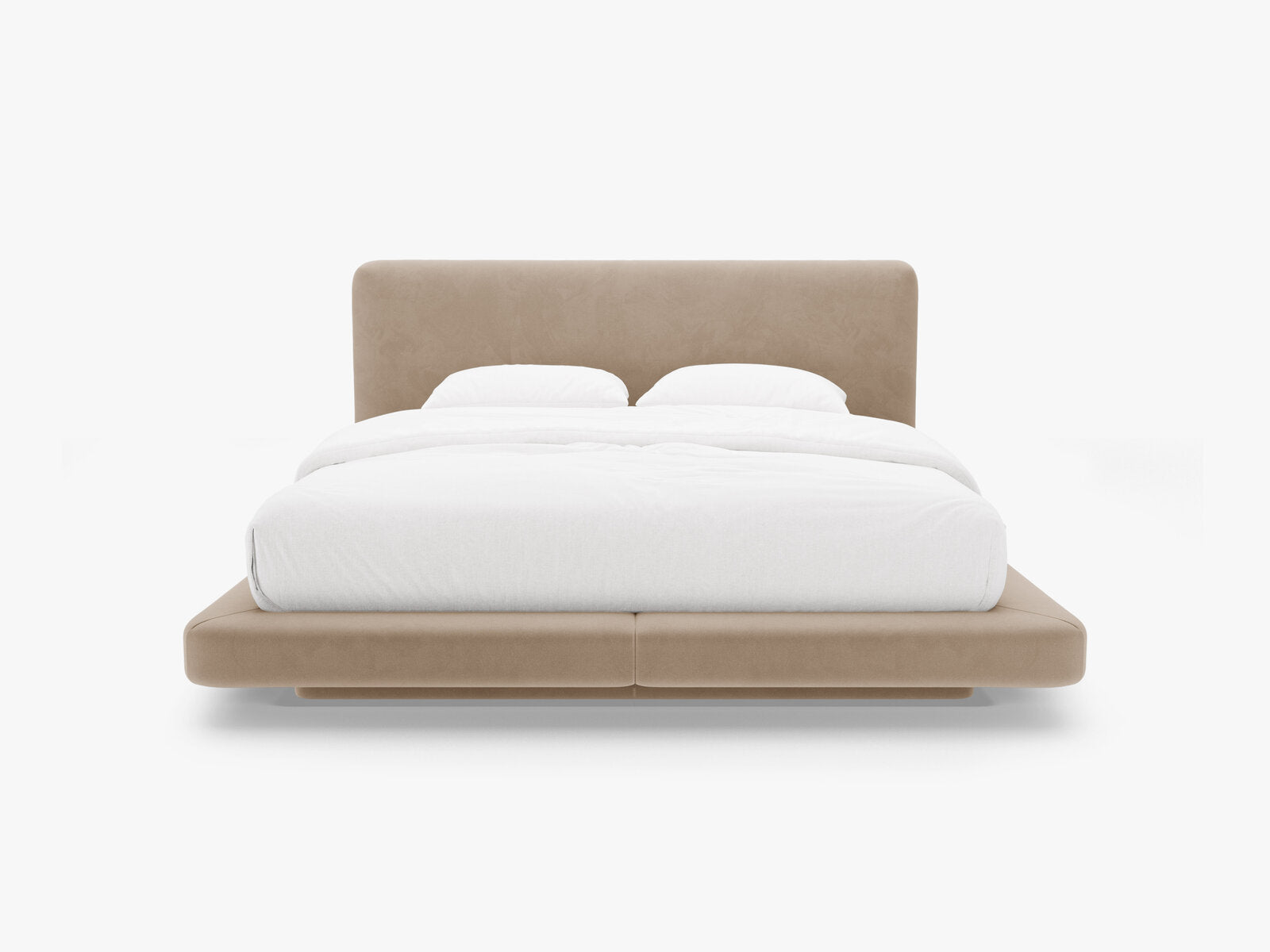 Micadoni Polsterbett mit Kopfteil Linea Samt Magic Velvet Mandel Beige 200x200