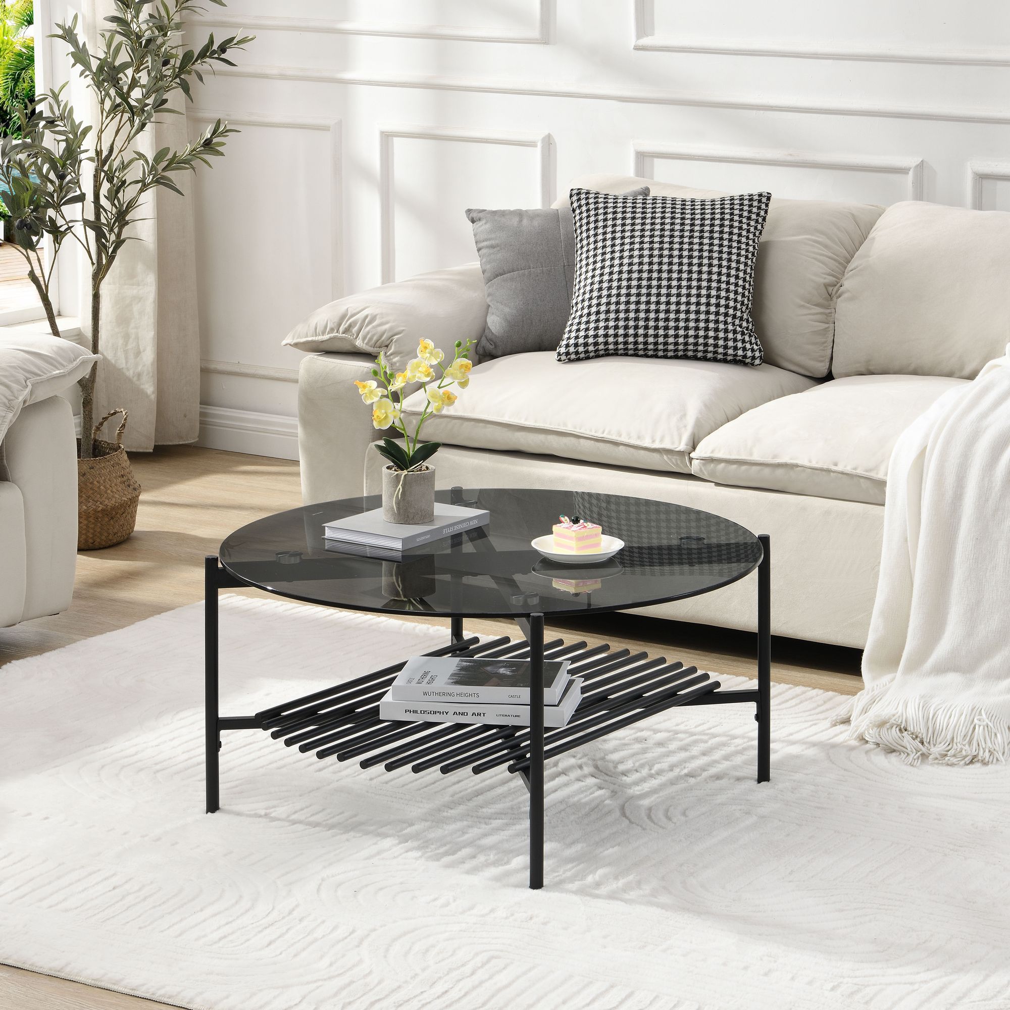 Couchtisch Mundheim Glas Schwarz Ø 80 cm