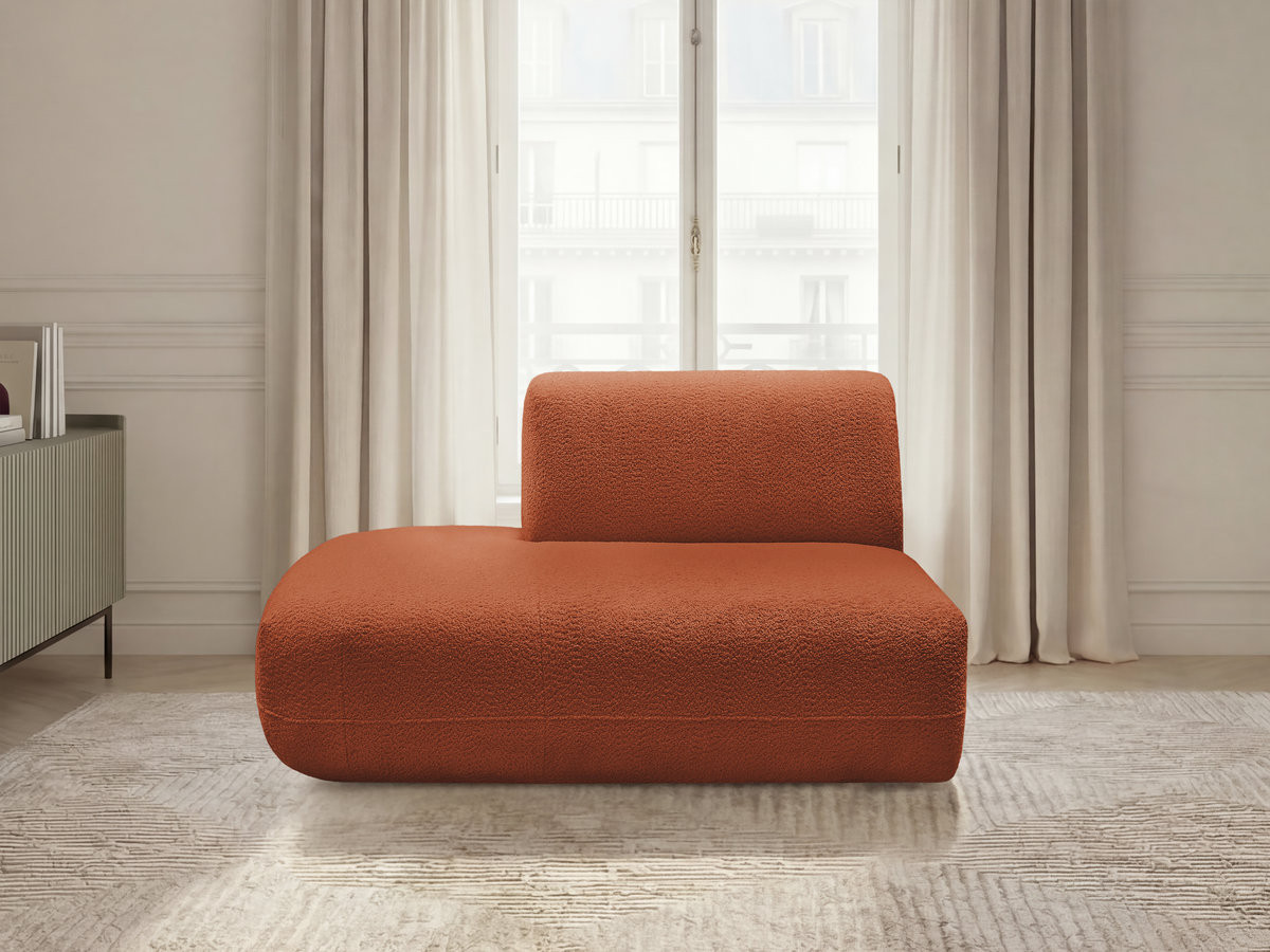 Bobochic Anda Sofamodul 2-Sitzer Chenille Orange Ecke links
