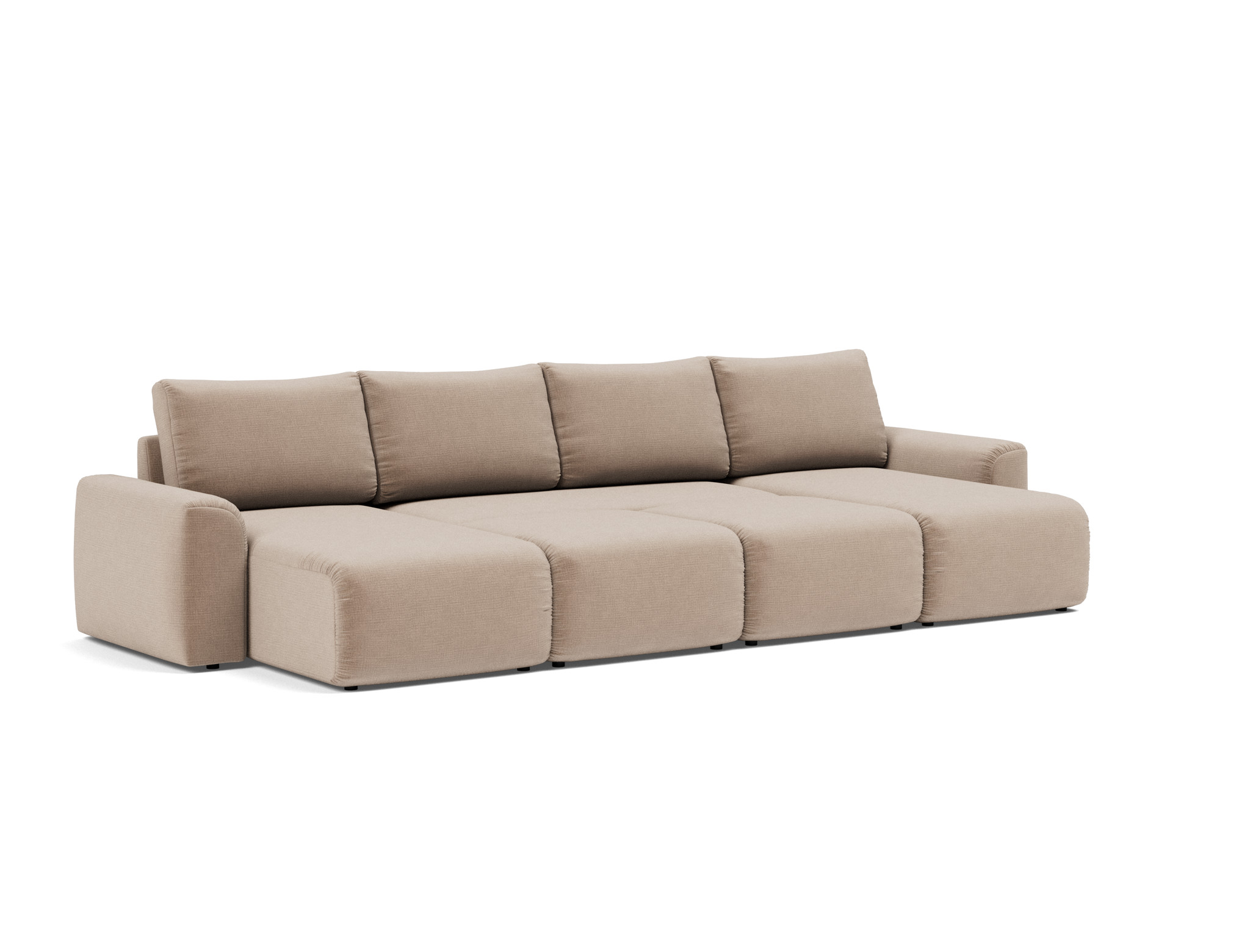 Schlafsofa Norum U-Form mit Chunky-Armlehnen Chenille Esina 417-Mocha