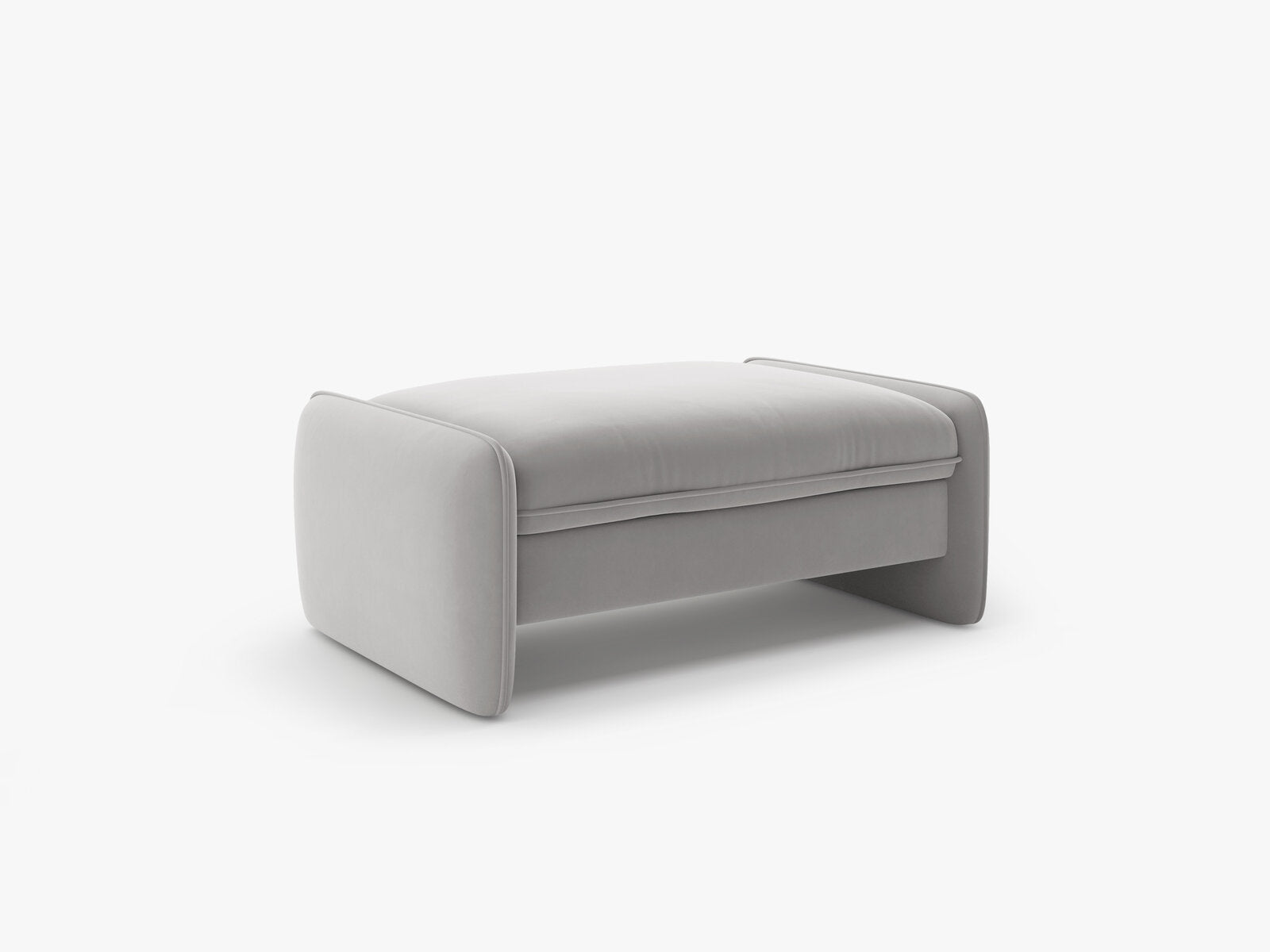 Micadoni Georgia Pouf XL Samt Magic Velvet Hellgrau