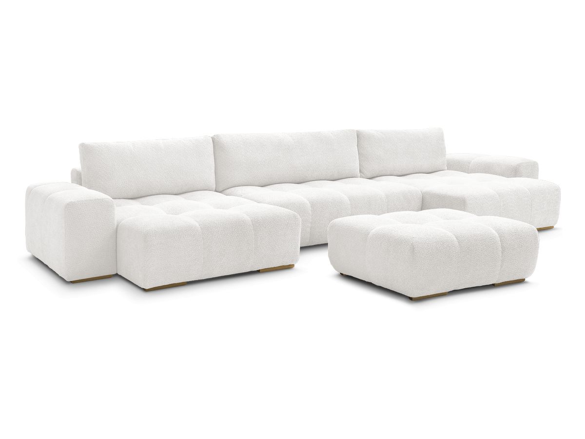Bouclé-Stoff · Weiß