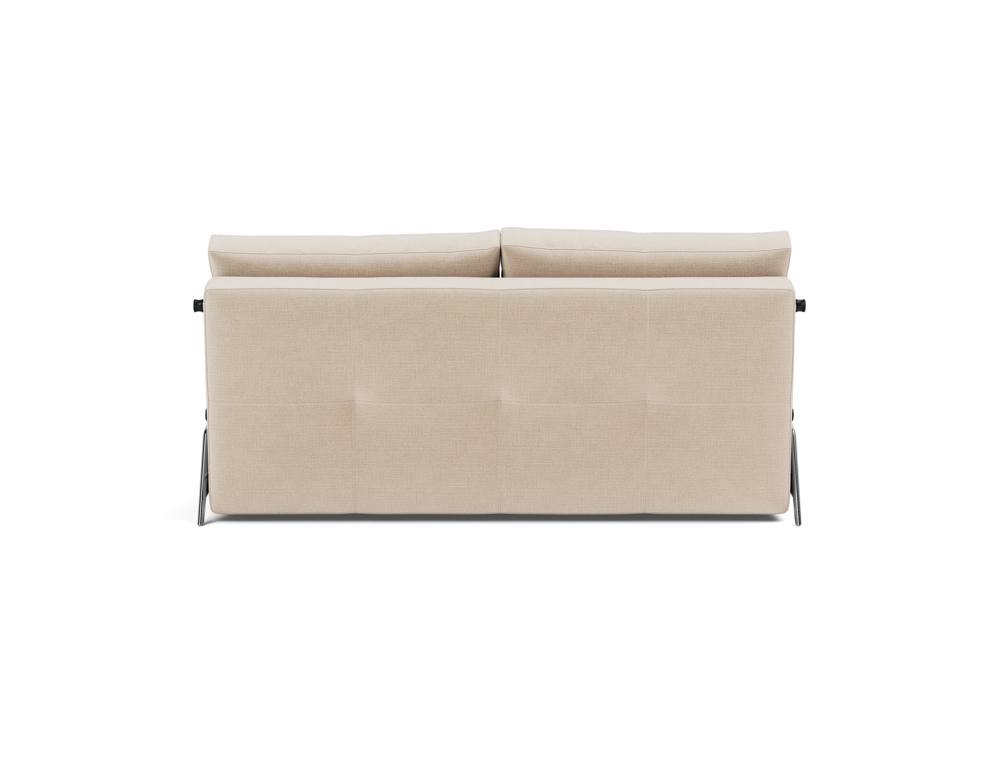 Schlafsofa Cubed 160 Chenille Esina 410-Almond-Beige Beine Aluminium