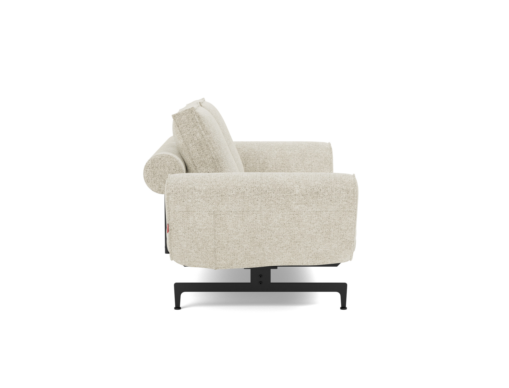 Tagesbett Ghia Strukturierter Stoff Taura 357-Off-White Beine Laser schwarz