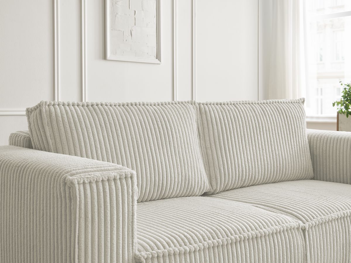 Bobochic Chelsea Sofa 2-Sitzer Breitcord weich Beige