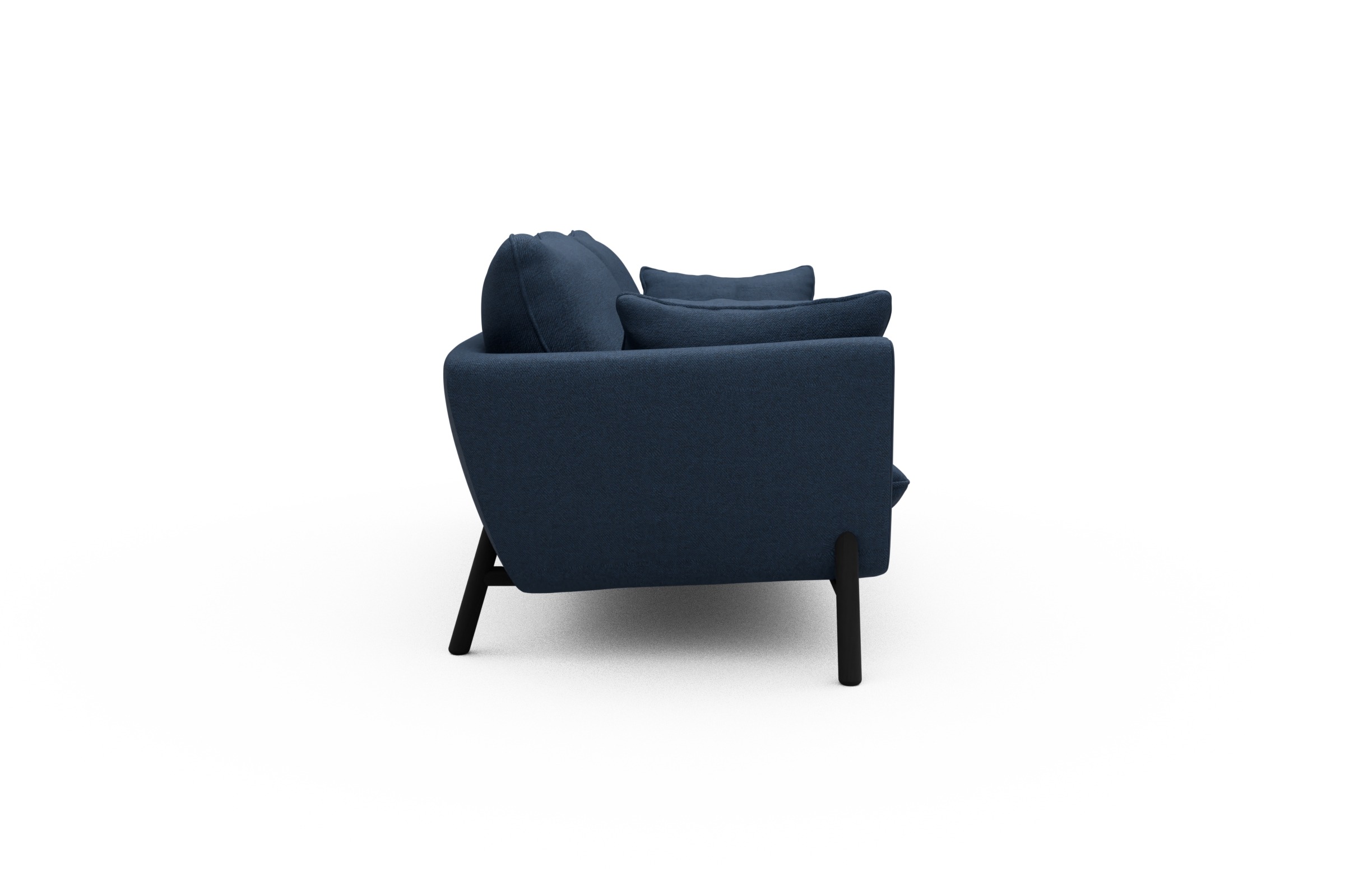 Sofa Emil 3-Sitzer Beinfarbe Eiche Schwarz Weda-Blue