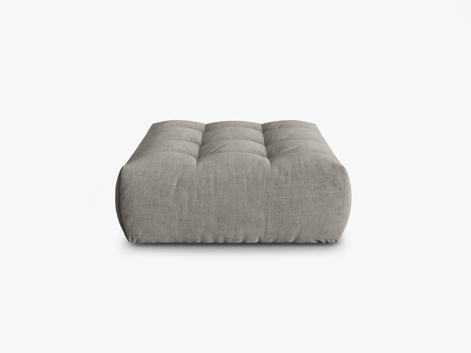 Micadoni Hocker Bloom 1-Sitzer Strukturierter Stoff Wind Hellgrau