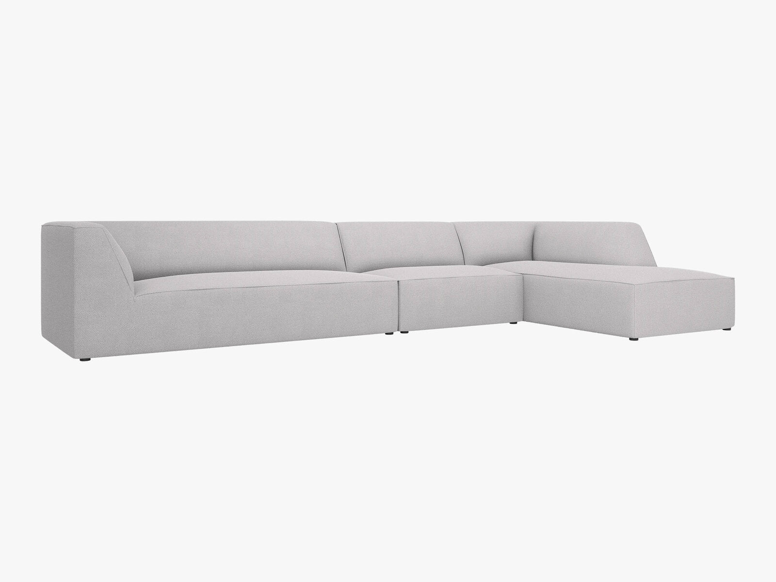 Micadoni Ecksofa Ruby 5-Sitzer Rechts Strukturierter Stoff Ottawa Hellgrau