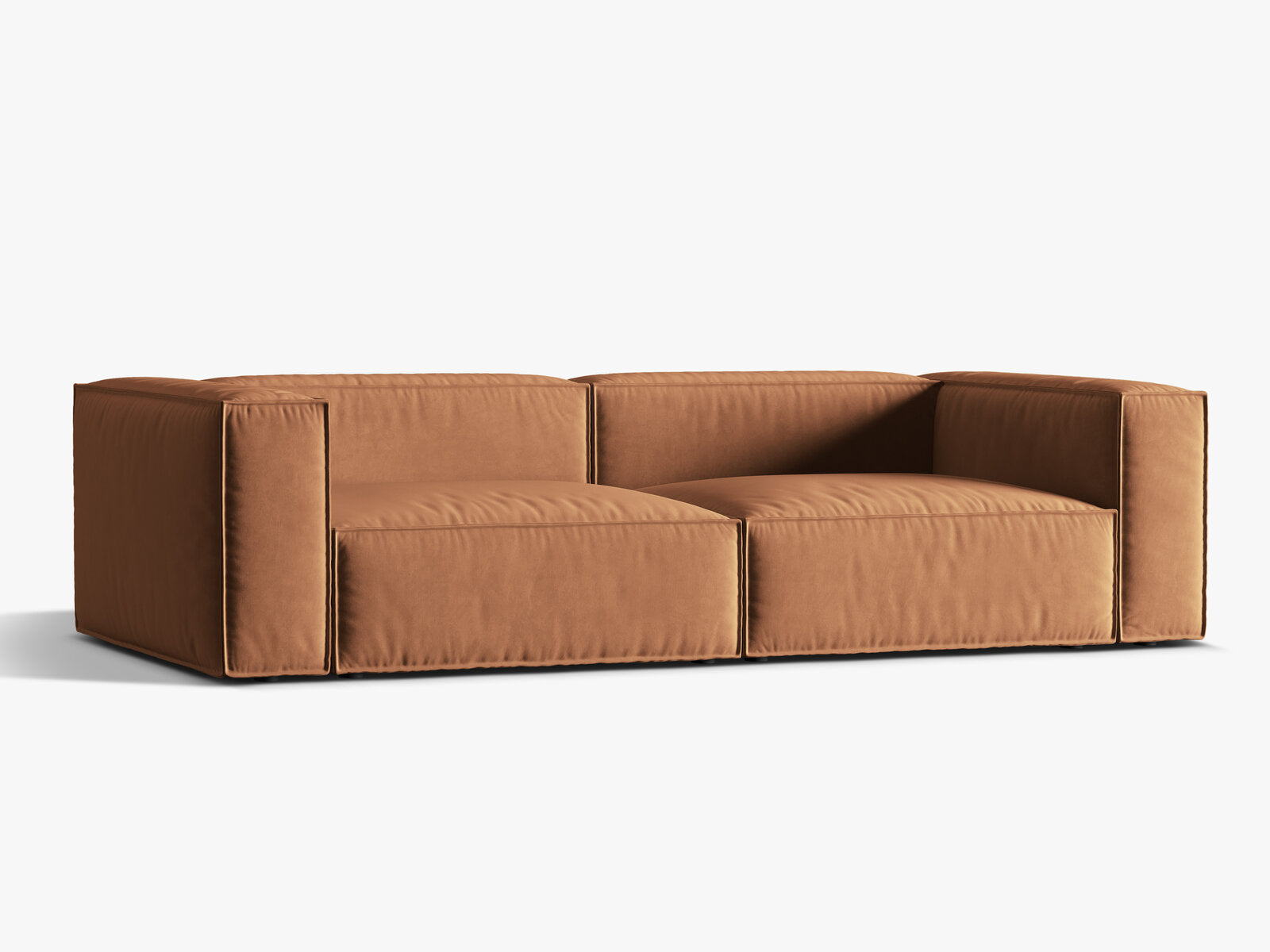 Micadoni Sofa Nuria 5-Sitzer Samt Honig