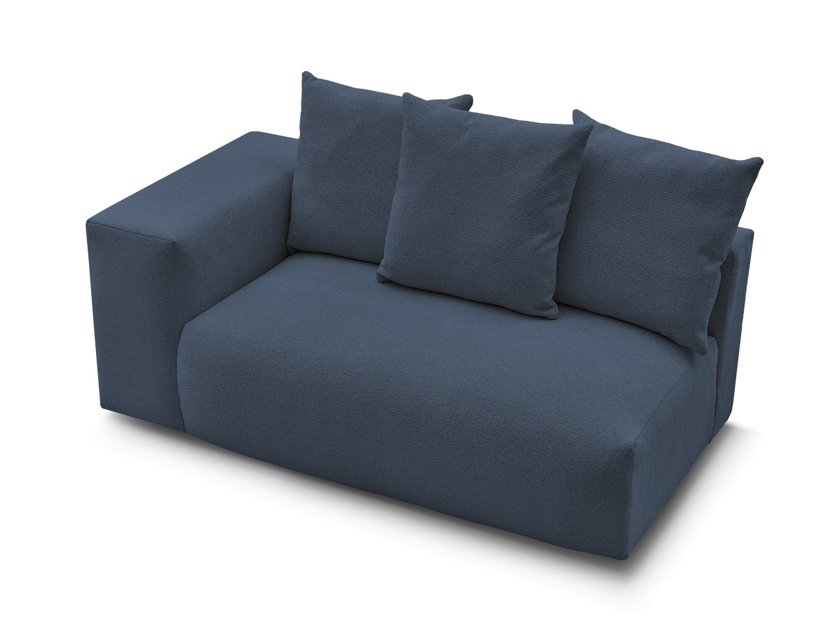Bobochic Voltaire Sofamodul 2-Sitzer 178 × 100 cm Melange-Stoff Dunkelblau Ecke links