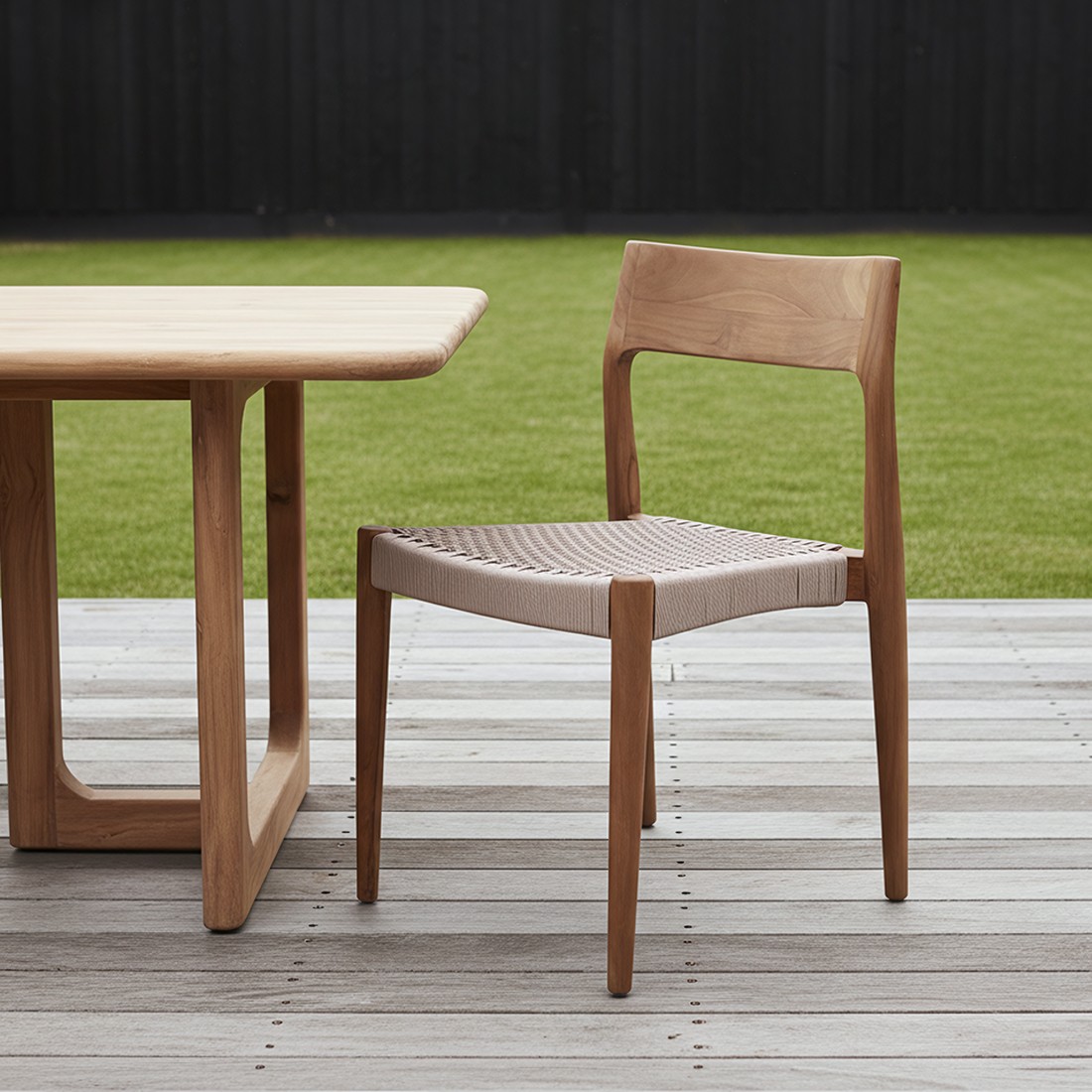 Raw Materials Freya Gartenstuhl aus dunklem Teakholz Natur