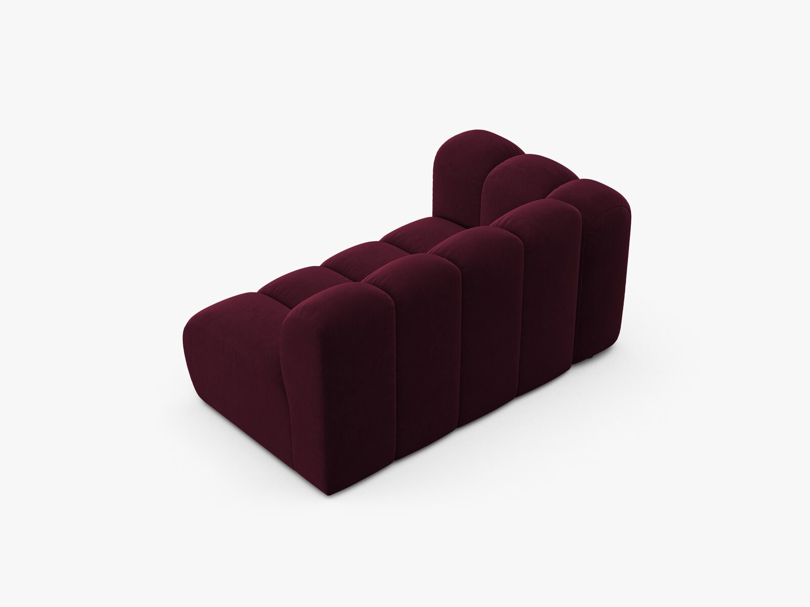 Micadoni Modul Lupine 2-Sitzer Links Samt Venus Burgunder