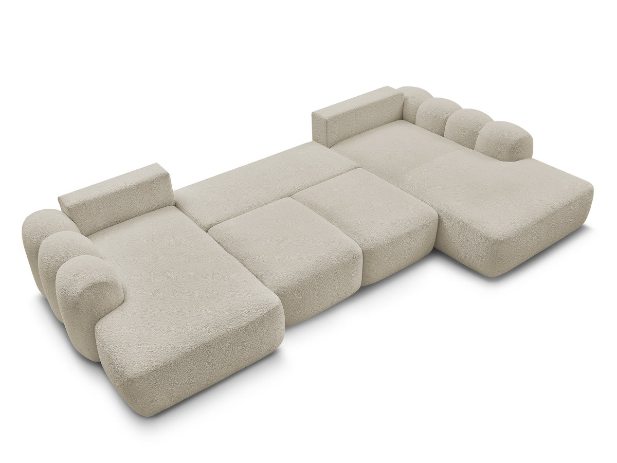 Bobochic Montaigne Wohnlandschaft Bouclé-Stoff Beige Ecke links