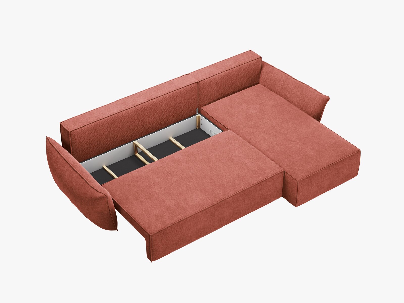 Micadoni Kaelle Ecksofa 4-Sitzer mit Schlaffunktion Rechts Chenille Over The Horizon Terrakotta
