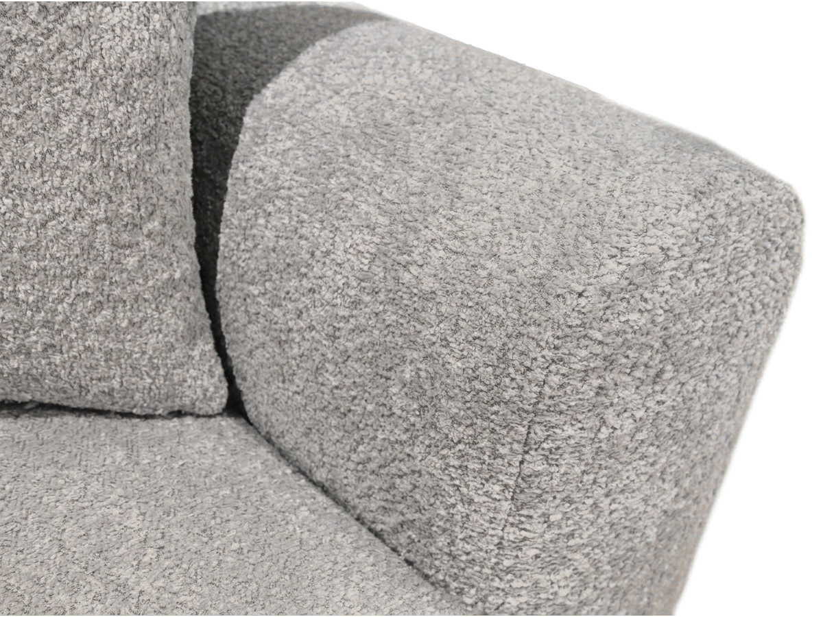 Bobochic Roxelane Schlafsofa 3-Sitzer mit Bettkasten Bouclé-Stoff Hellgrau