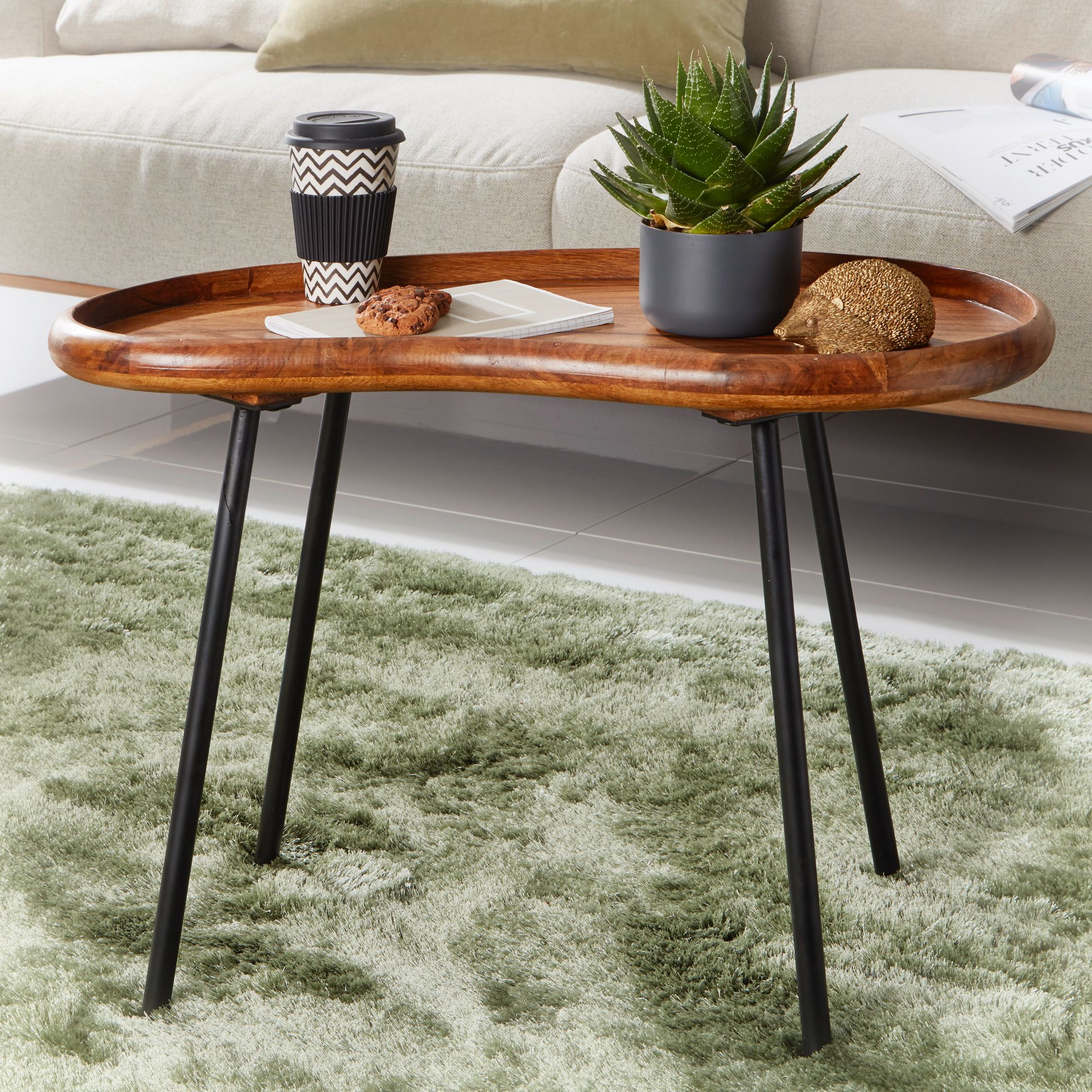 Couchtisch Fauske Sheesham Massivholz Höhe 51 cm